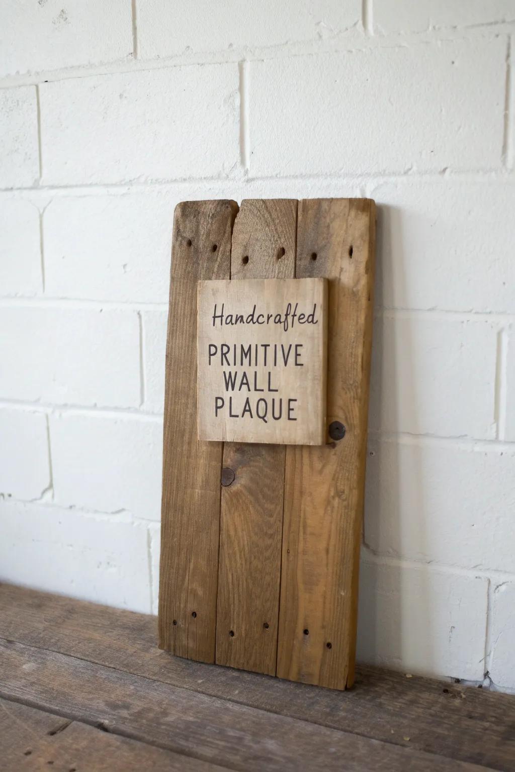 A rustic sliding plank plaque that hides a handwritten family date like a quiet heirloom.