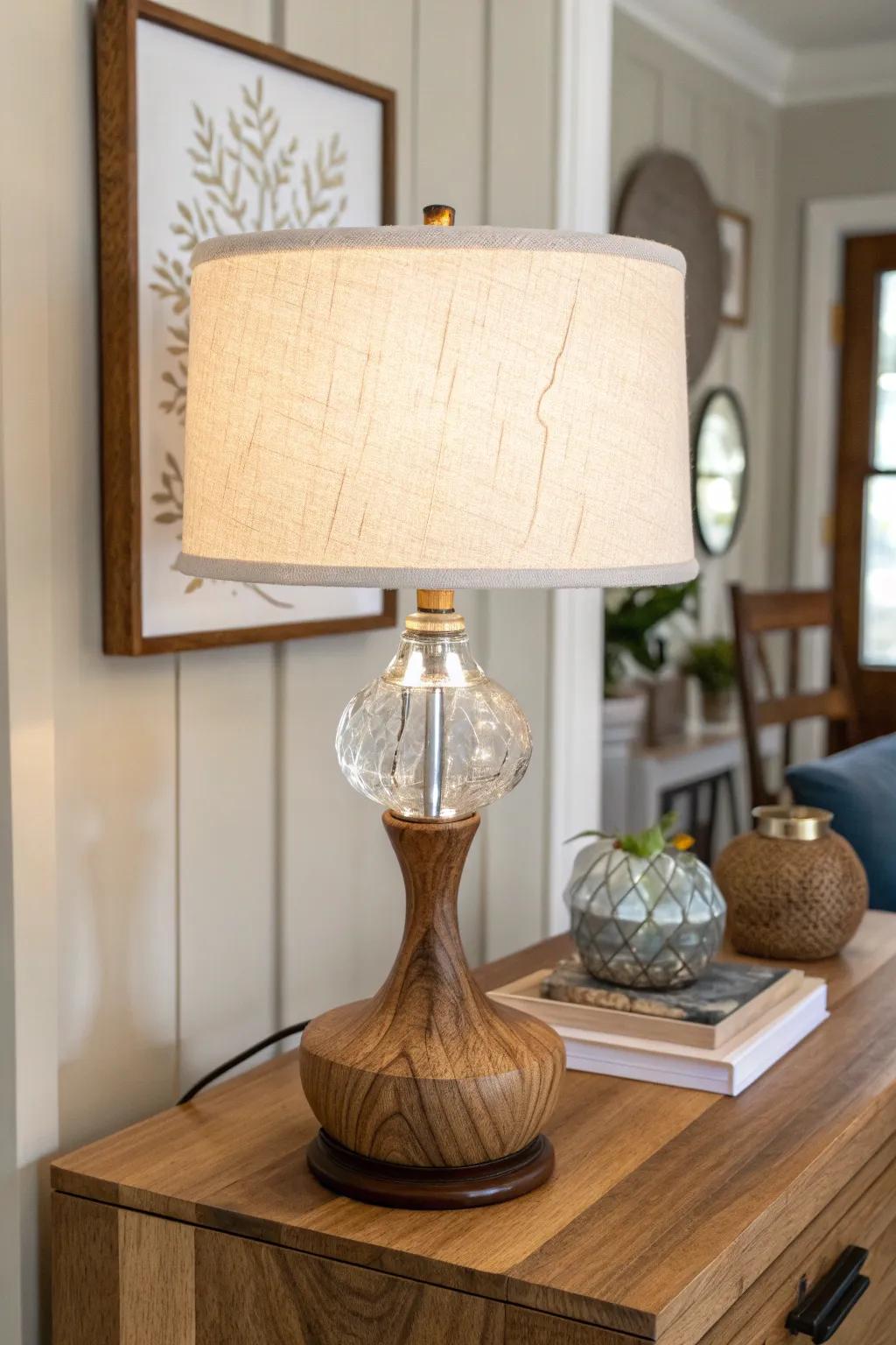 A carved wood base with clear resin highlights—minimalist, warm, and truly one-of-a-kind.