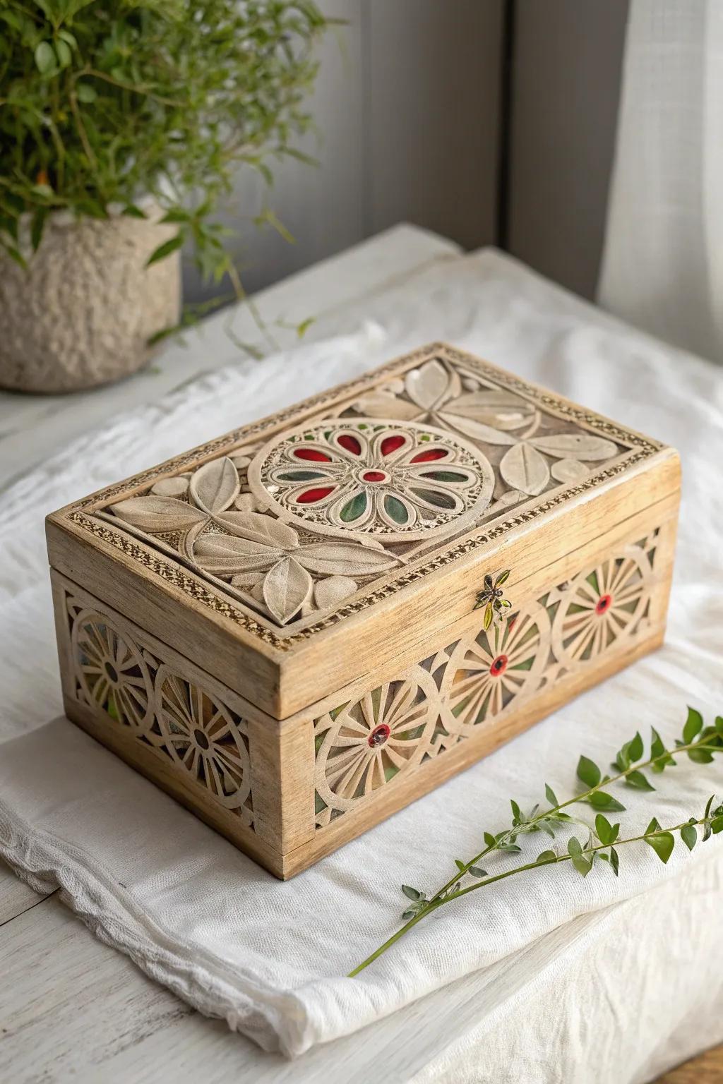 Explore the world through artistry: A time machine box honoring diverse cultures.