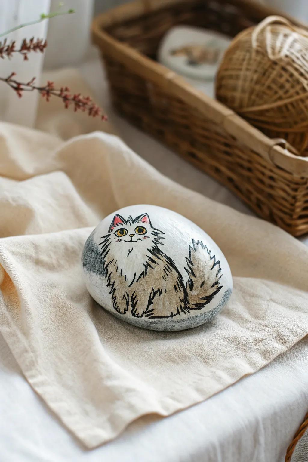 Capture your pet's spirit with these charming custom pet rocks, a perfect blend of simplicity and artistic flair.