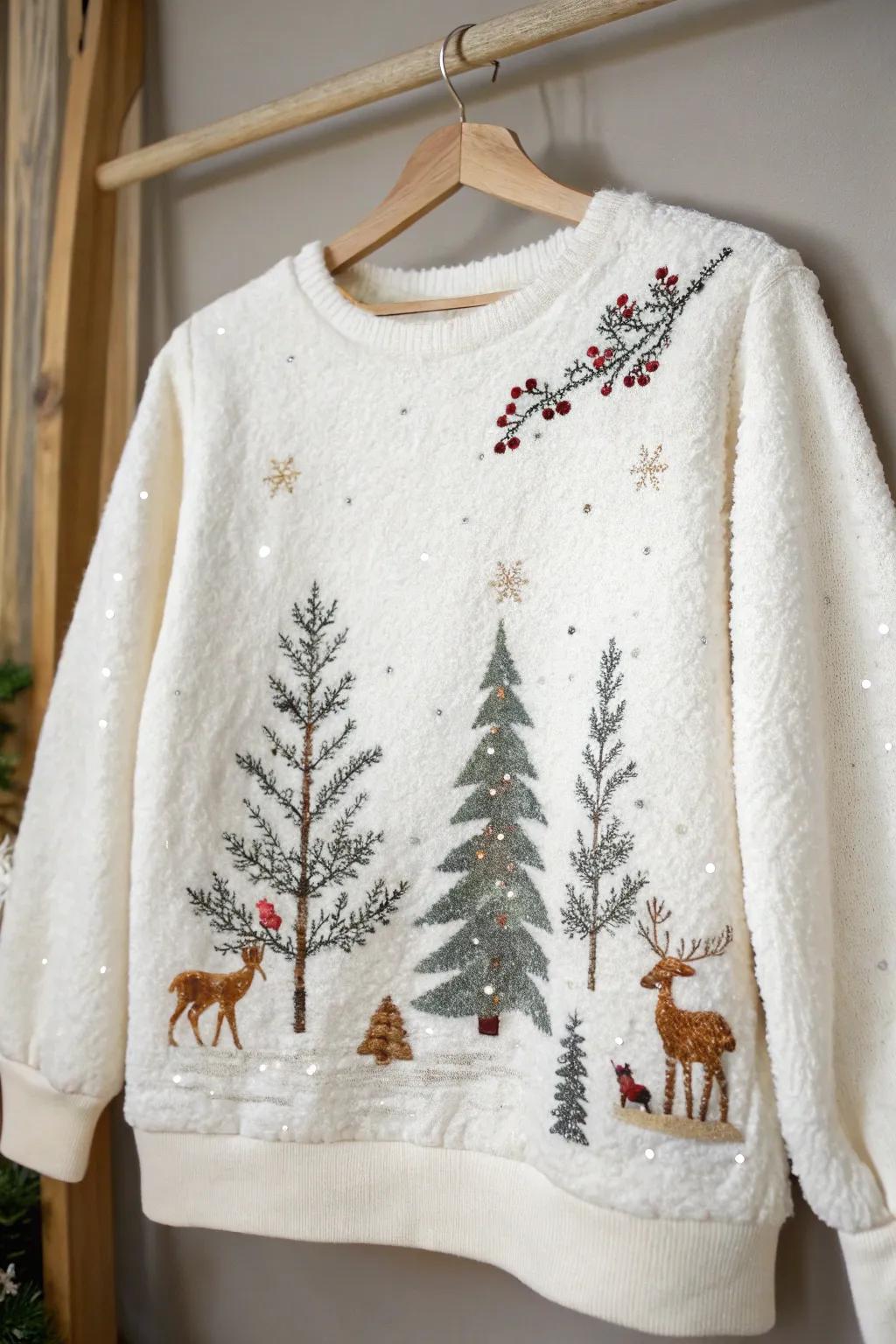 Craft your own whimsical winter wonderland with this charming DIY Christmas sweater!
