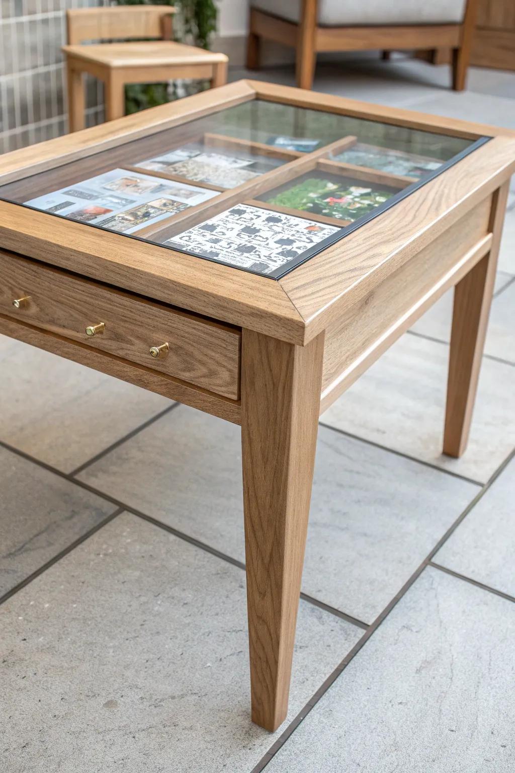A glass-covered shadowbox table that keeps your game paused—without sacrificing style.