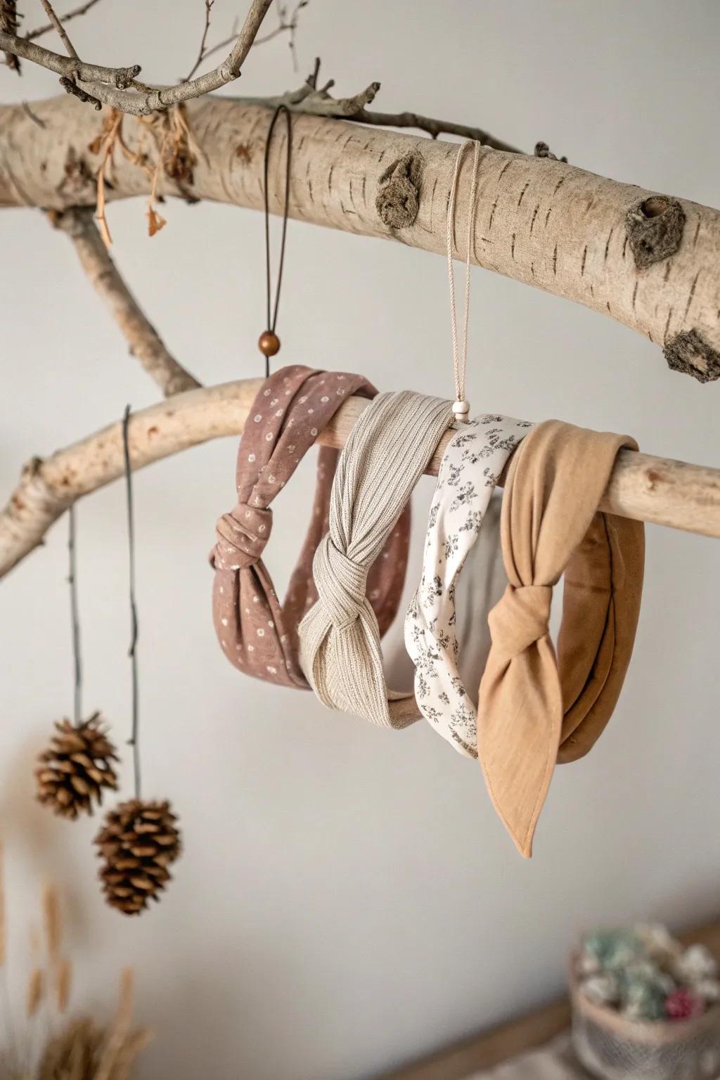 Elevate your headband display with this stunning branch hanger, blending natural beauty and minimalist elegance.