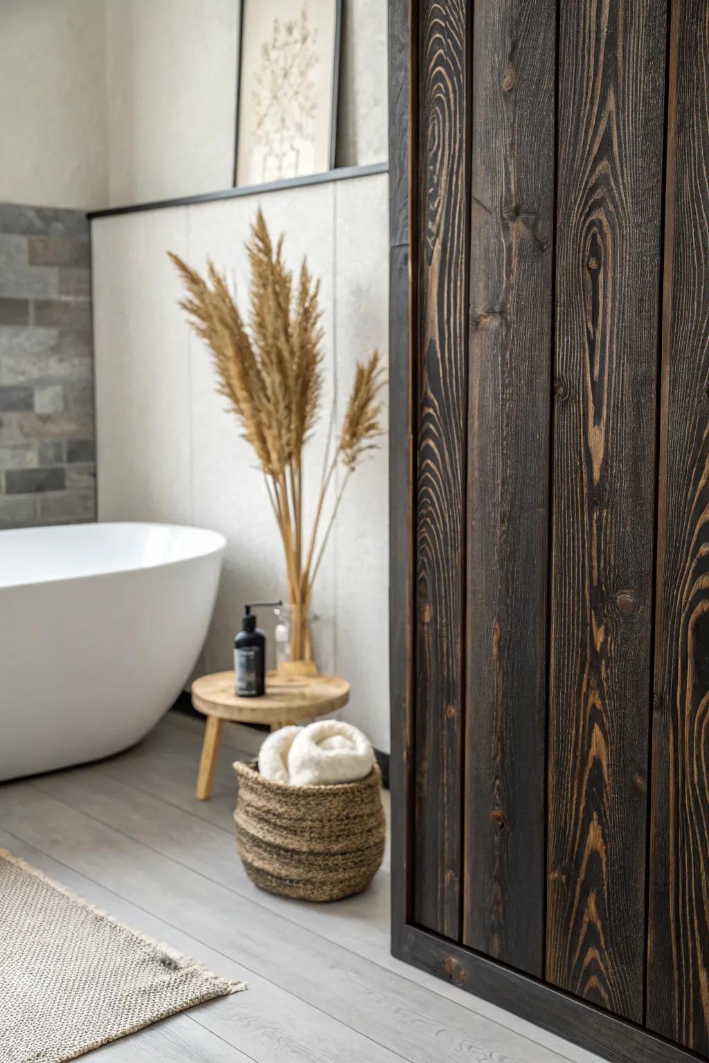 Carbonized cedar brings a moody modern edge—bold texture, clean lines, and natural warmth.