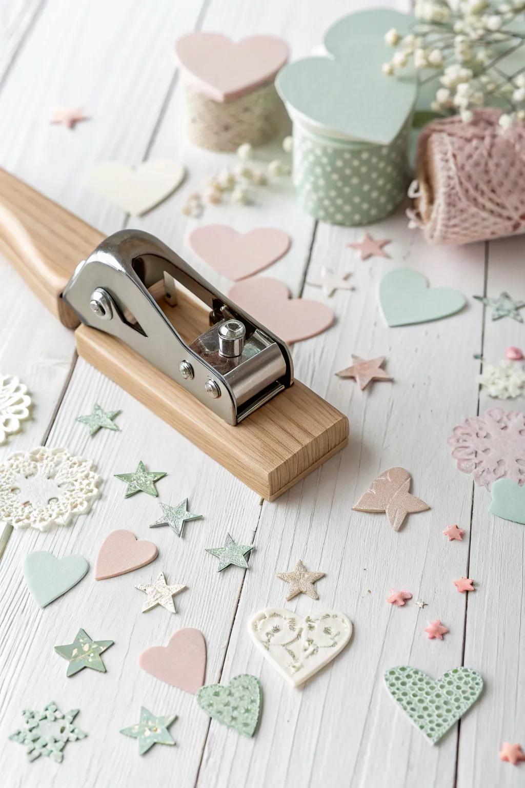 Craft your memories with elegance: Discover the charm of interactive scrapbook pages with delicate paper punch art.