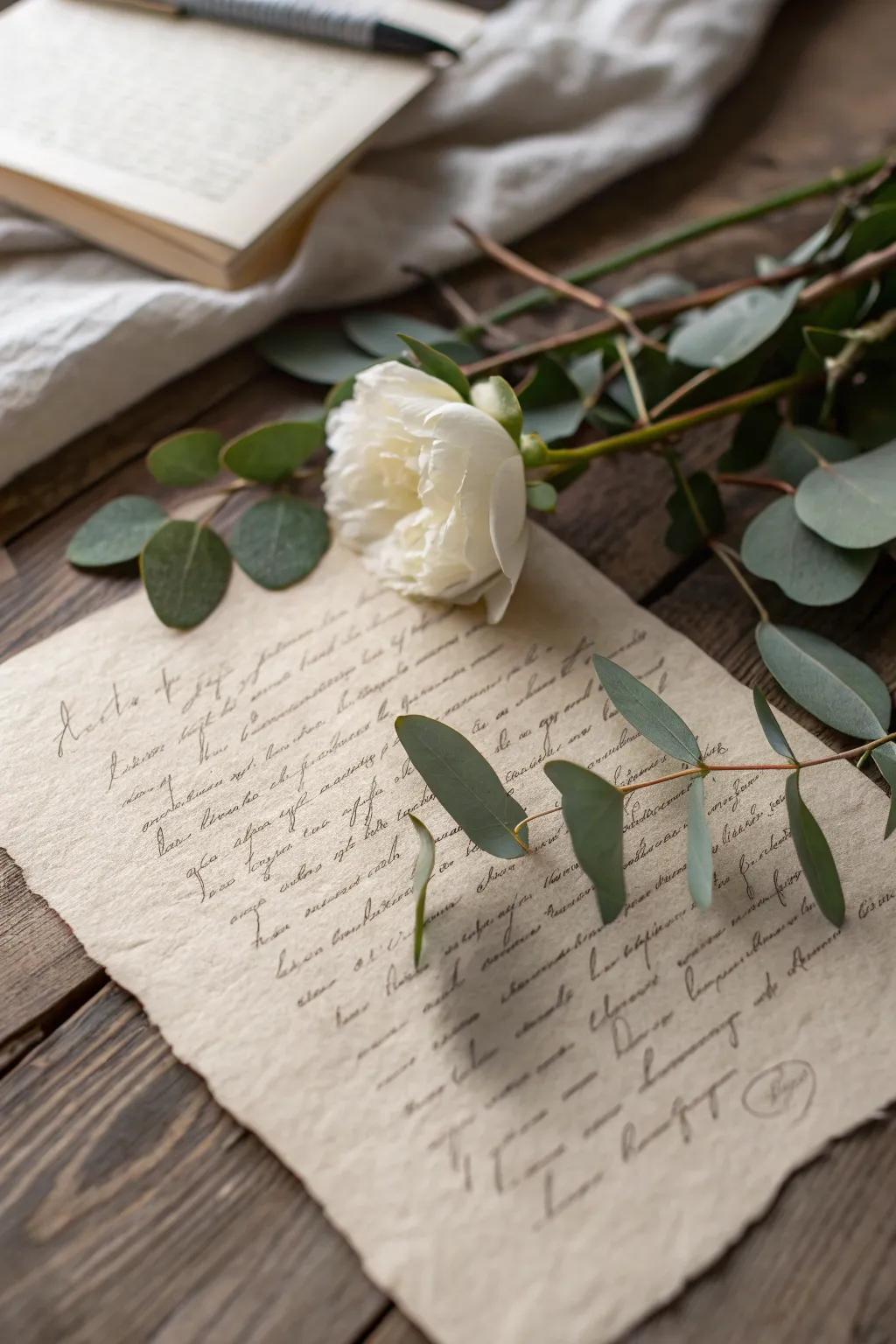 Add a personal touch to your party with heartfelt handwritten notes. 🌿💌