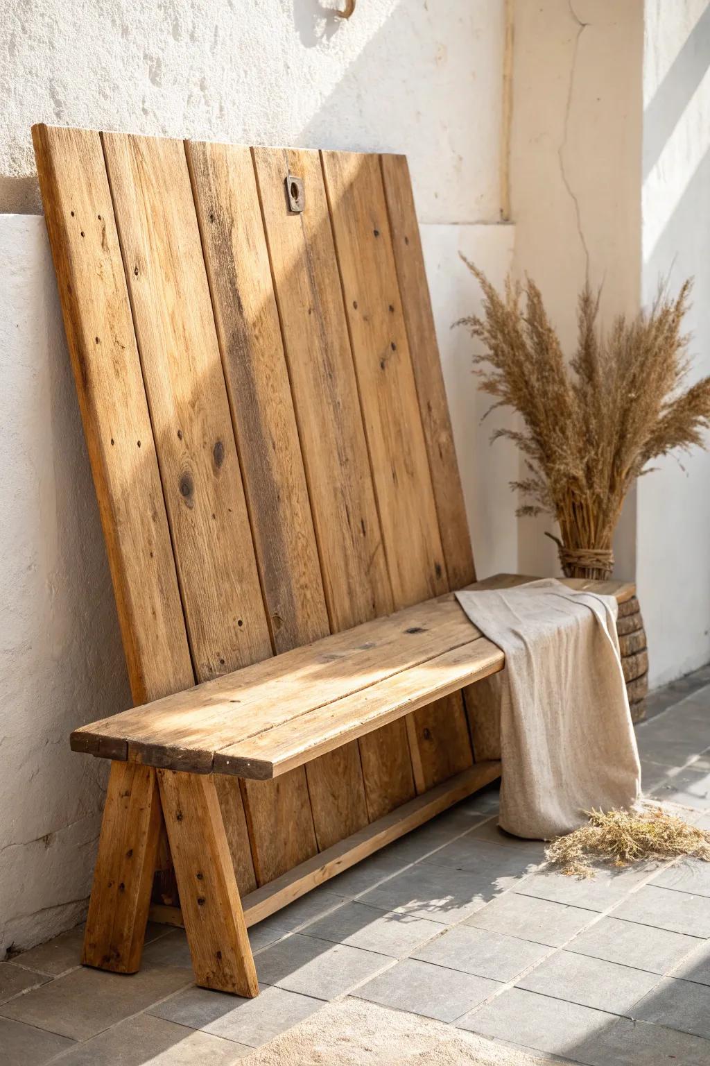 Reclaimed wood brings soulful spa warmth—minimal, storied, and beautifully Scandinavian.