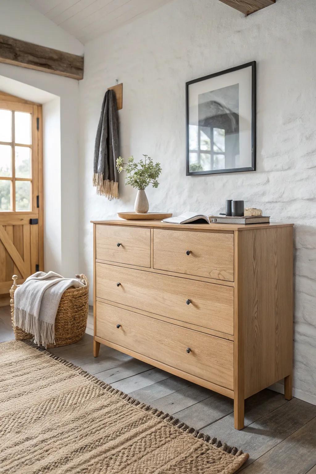 A hidden toe-kick drawer turns wasted space under your dresser into sleek, secret storage.