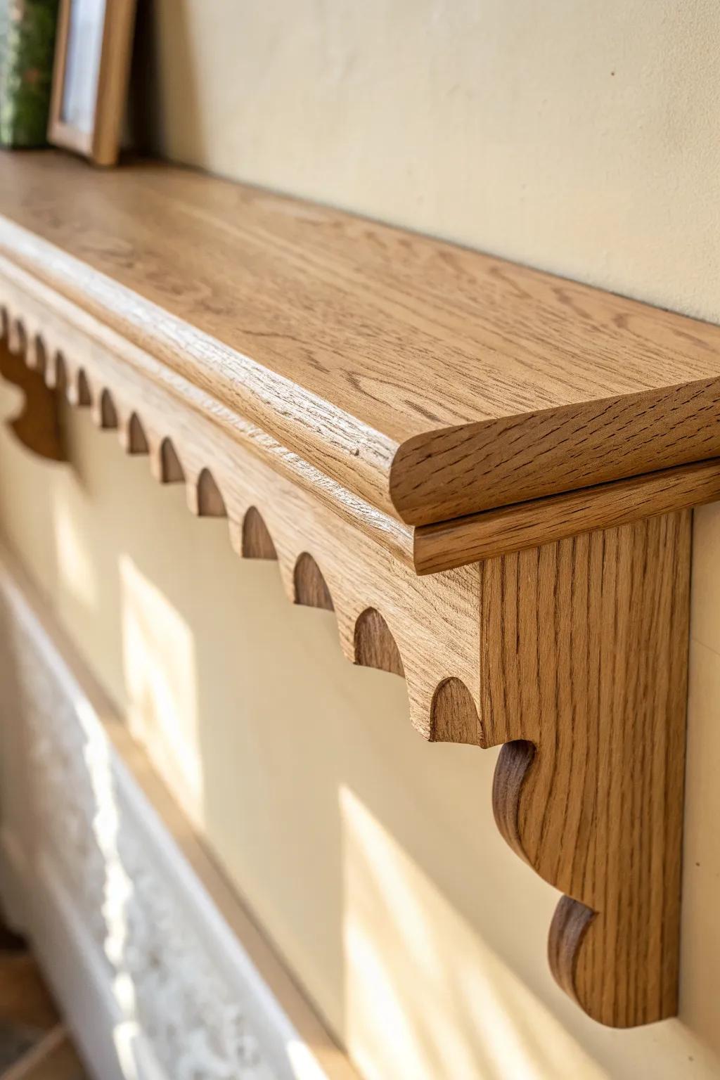 Scalloped wood trim adds a playful, handcrafted edge—minimal, warm, and beautifully Nordic.