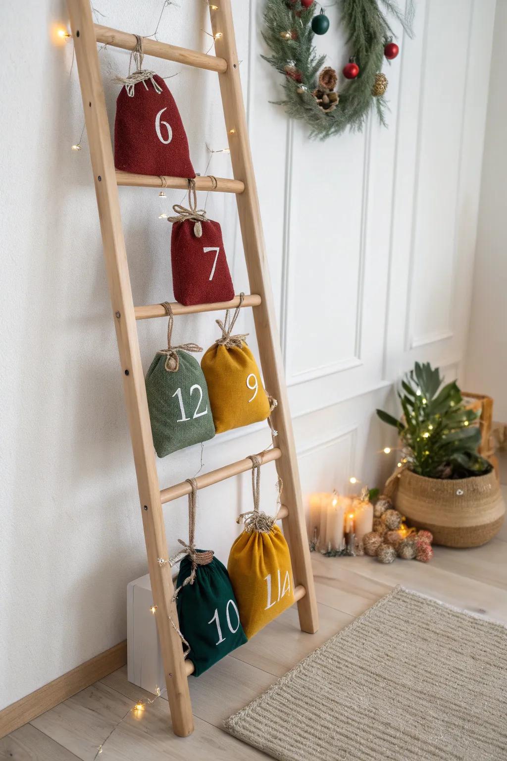 Embrace the holiday spirit with a chic Advent Calendar Ladder—where minimalist design meets festive flair.