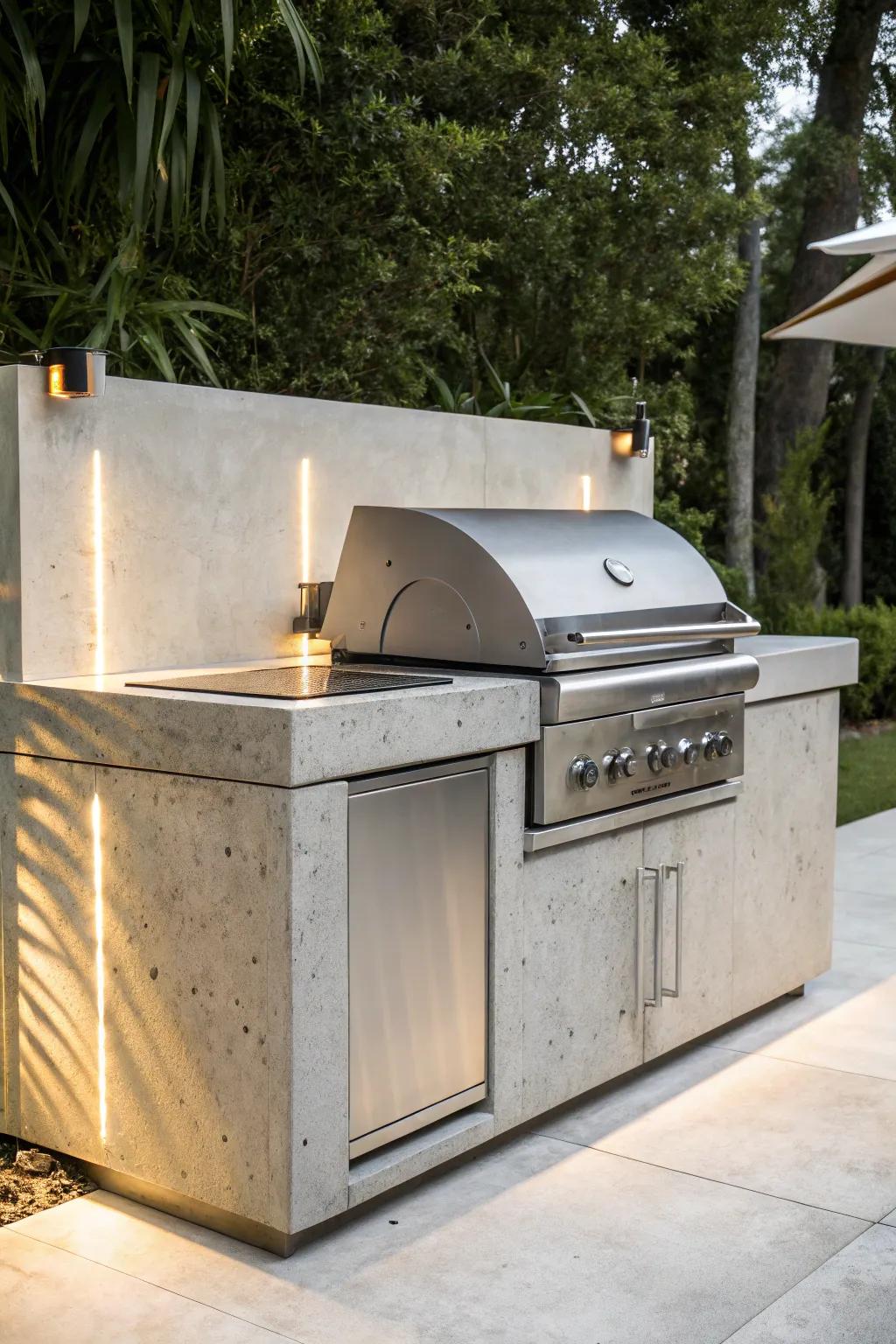 Elevate your outdoor space with an eco-friendly concrete BBQ—where style meets sustainability.