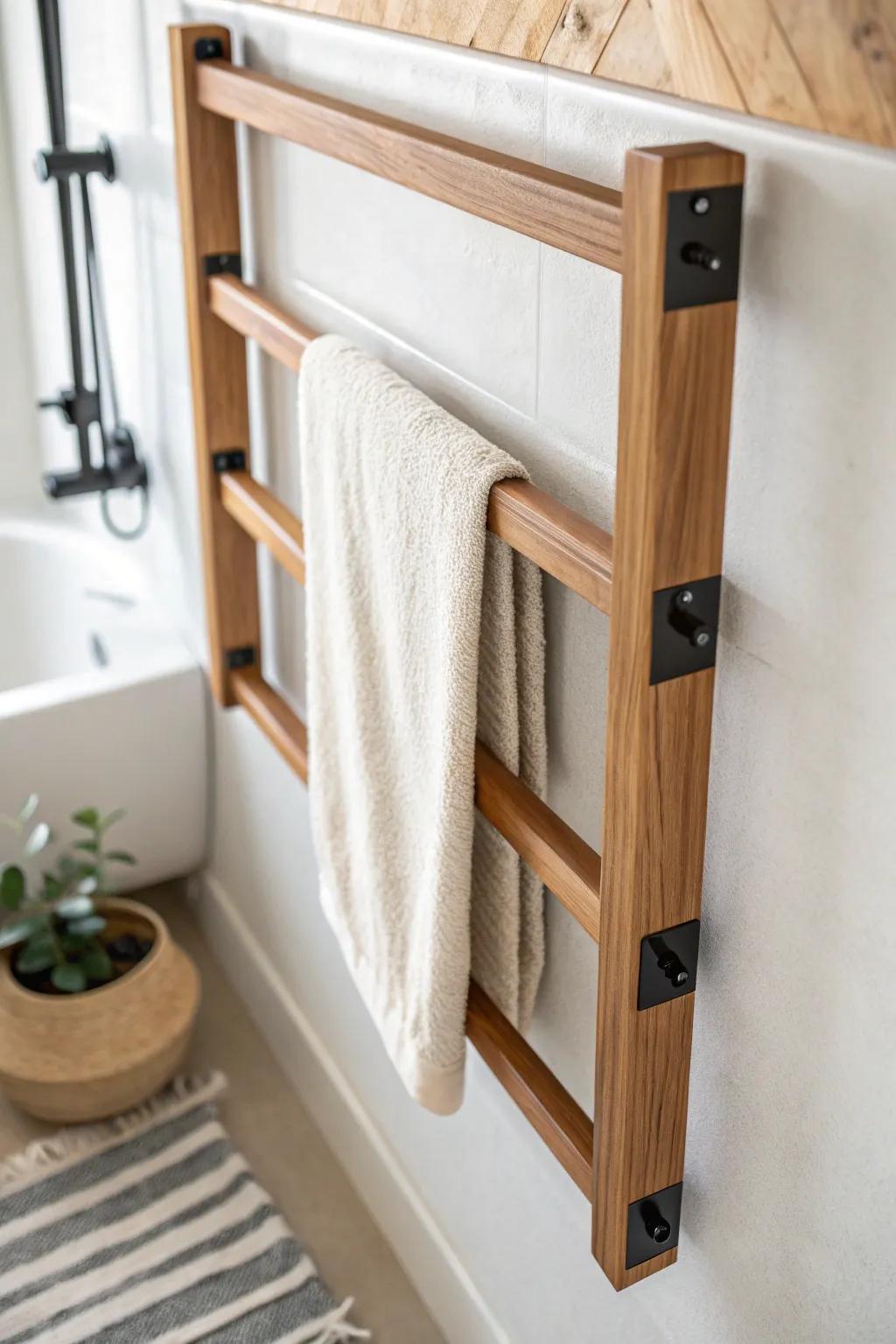 Warm cedar meets matte-black metal—an industrial edge with clean Scandinavian calm.