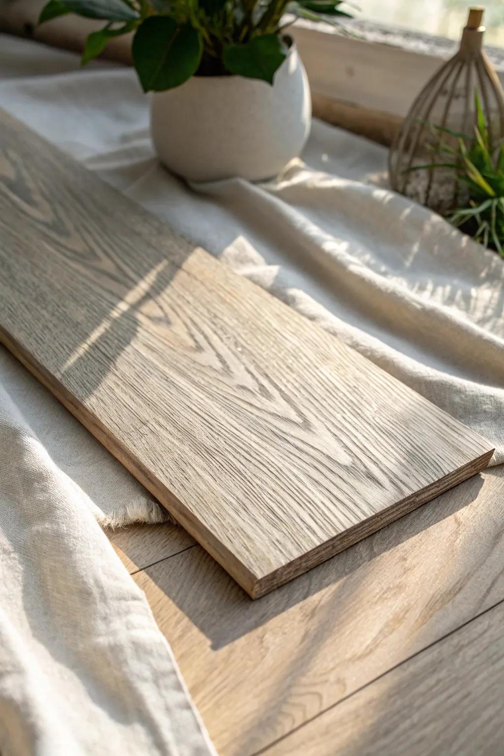 A gray‑beige wash with a hint of sage makes floors feel unique—test your tint on scrap first.