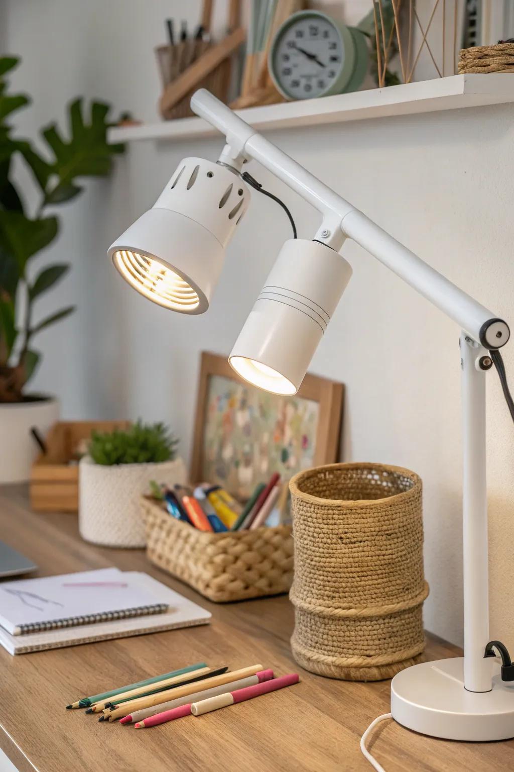Illuminate your creativity with stylish track lighting that focuses on your craft.