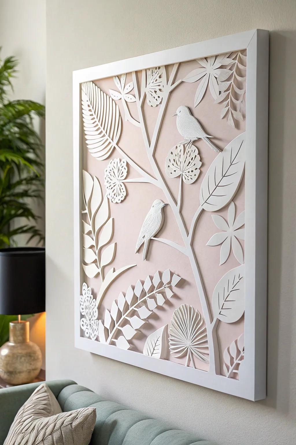 Elevate your space with nature-inspired paper cutouts—where simplicity meets serene elegance.