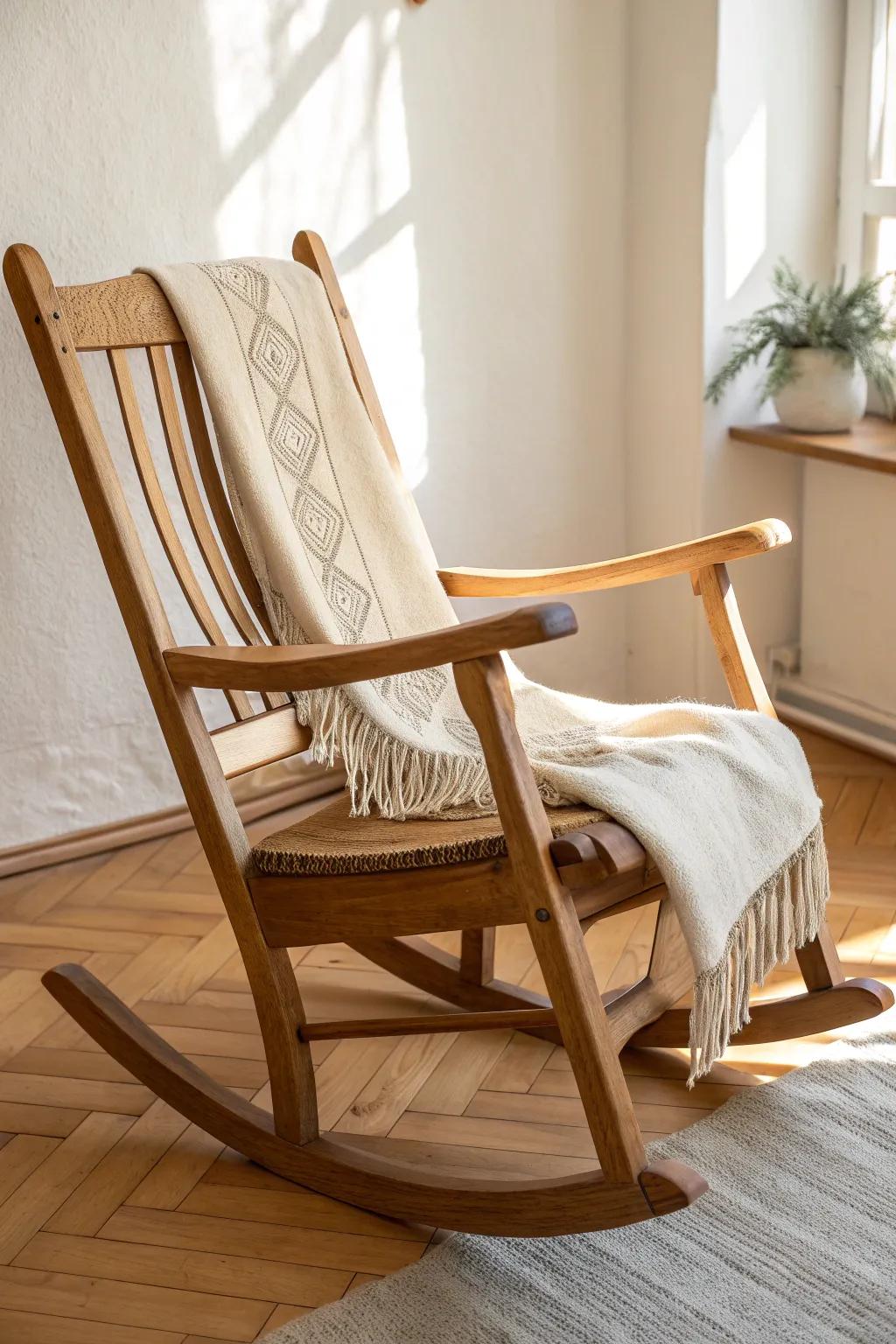 Softly sanded edges add natural, lived-in charm—like the rocker’s been loved for years.