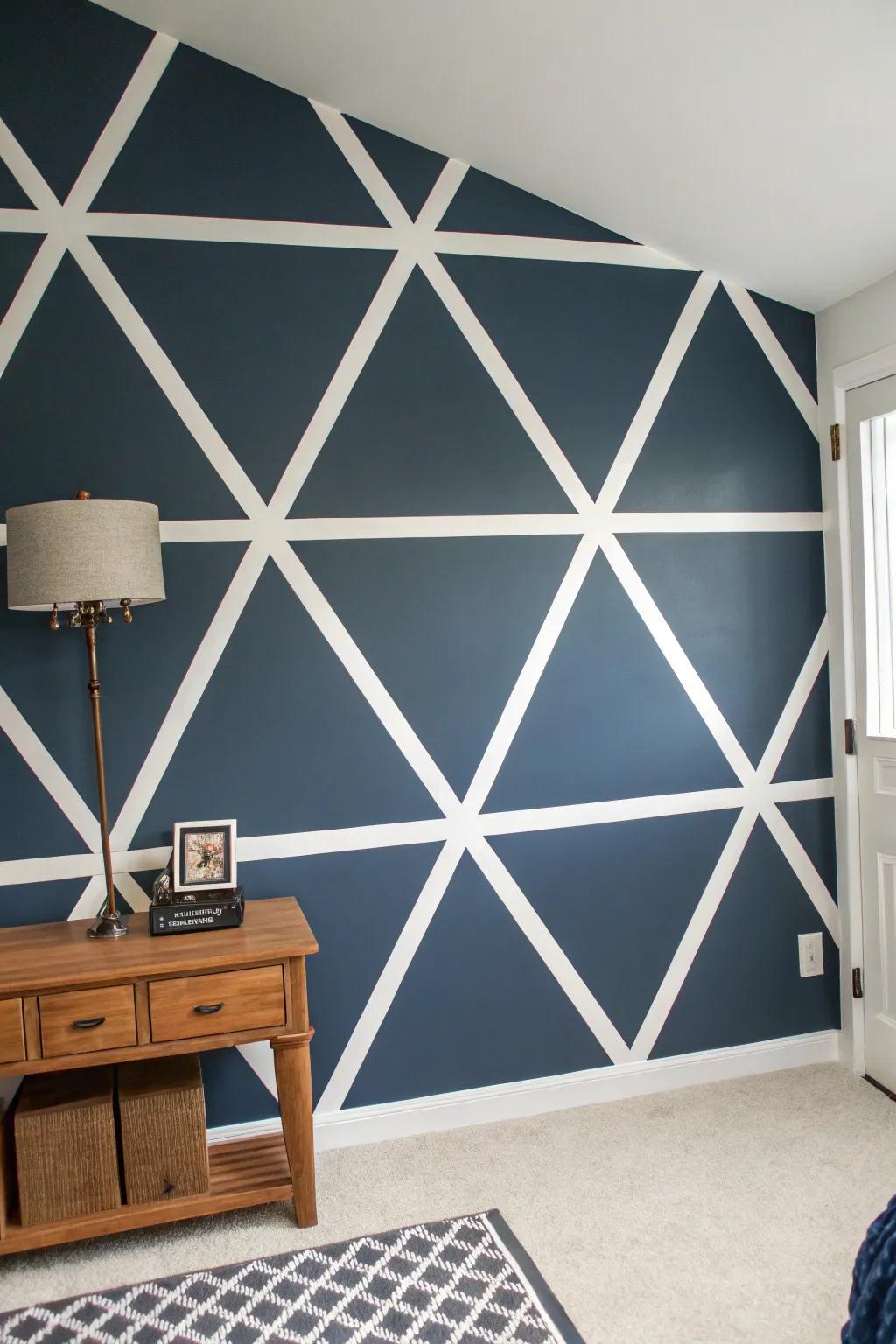 Transform your space with these eye-catching geometric wall patterns. Perfect for adding a modern touch to any boys' room!