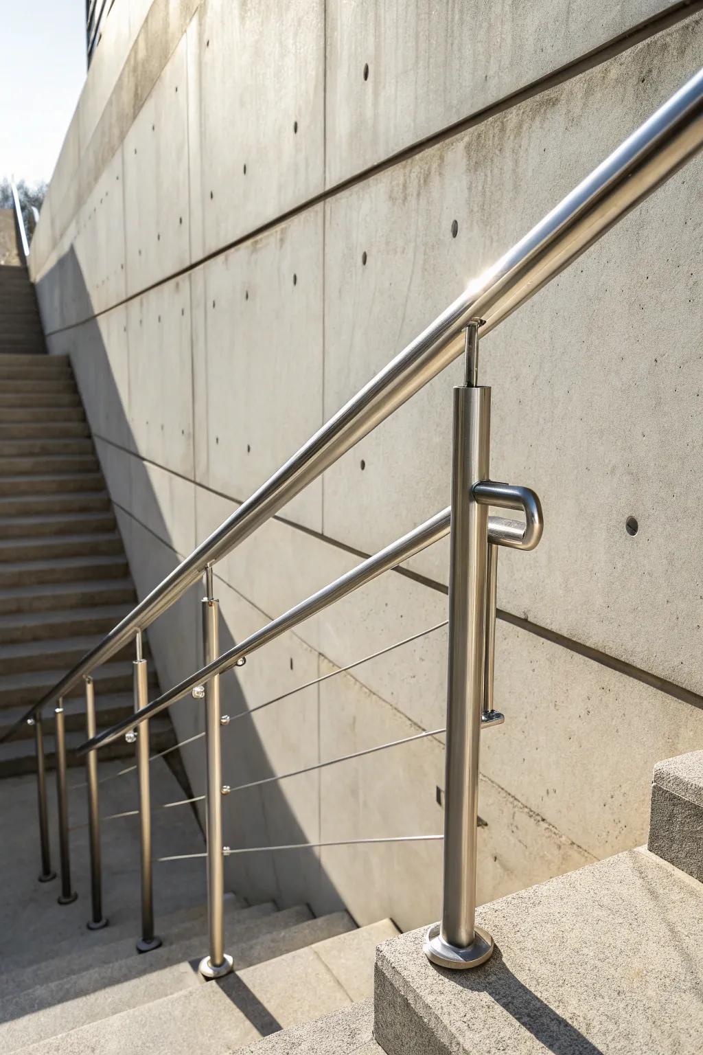 Elevate your space with sleek modern minimalist metal handrails.