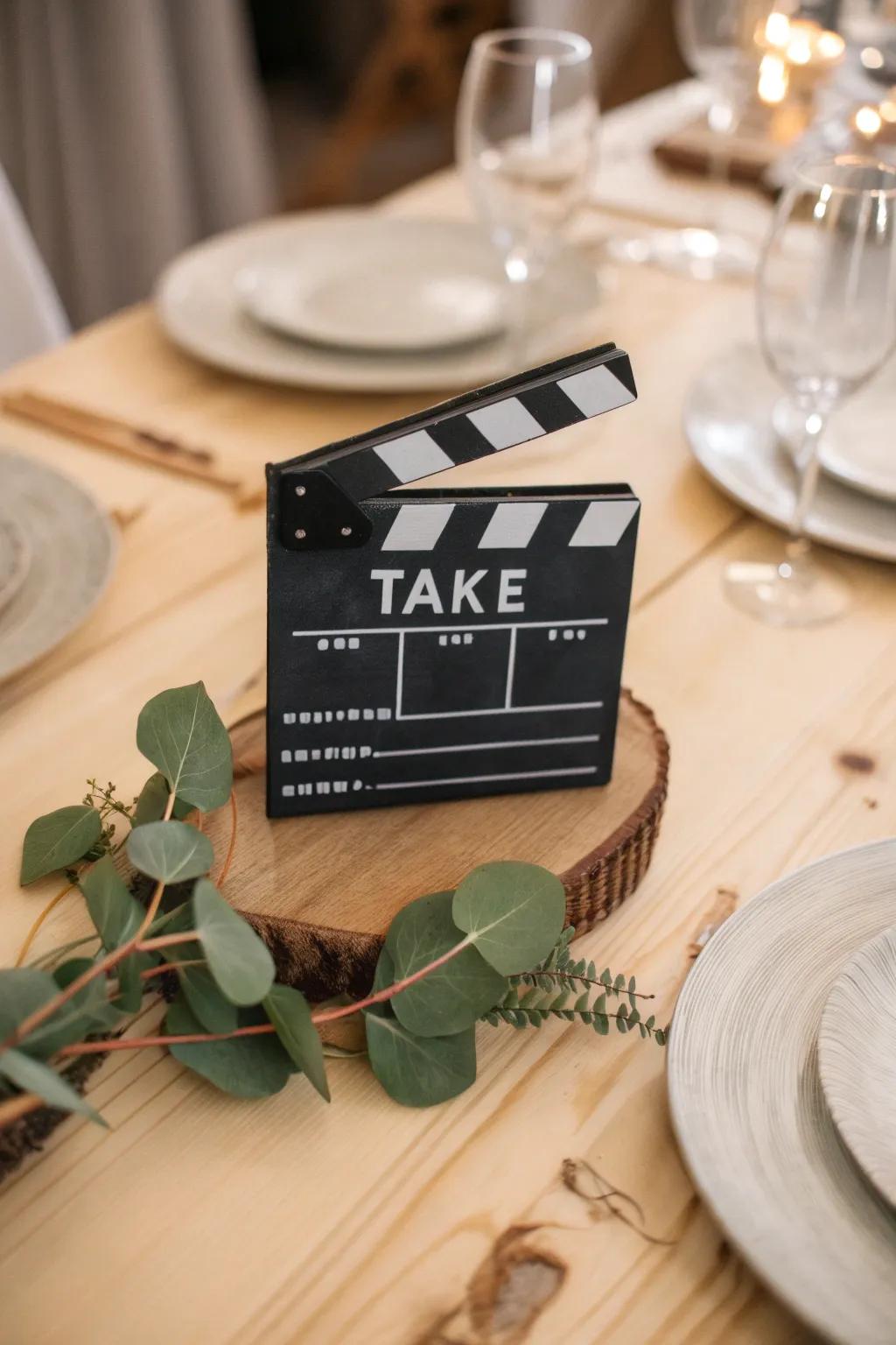 Elevate your table decor with a chic DIY mini clapperboard centerpiece—where Hollywood meets Scandinavian elegance.