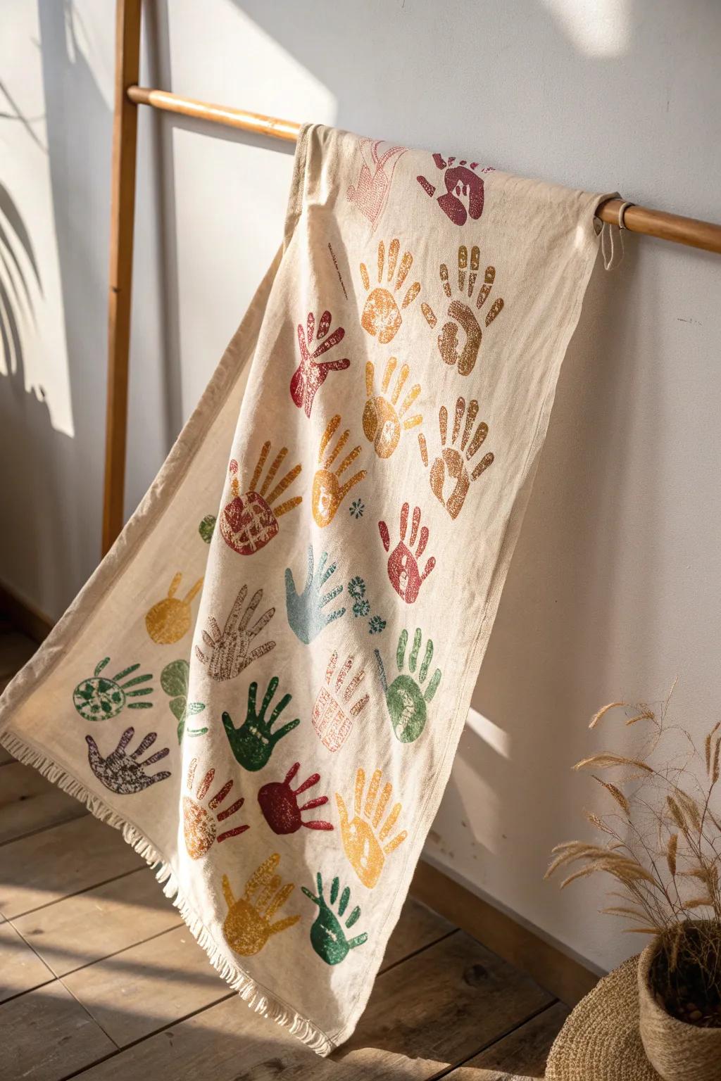 Celebrate unity and creativity with this handcrafted Handprint Freedom Flag, a beautiful symbol of togetherness and artistic expression.