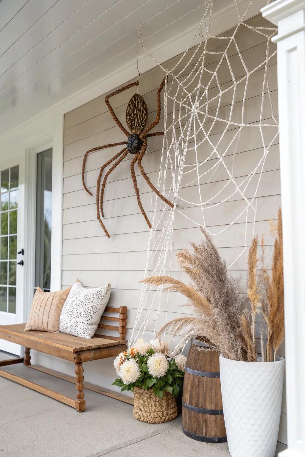 Elevate your Halloween decor with a touch of Scandinavian elegance: a giant spider surprise awaits!