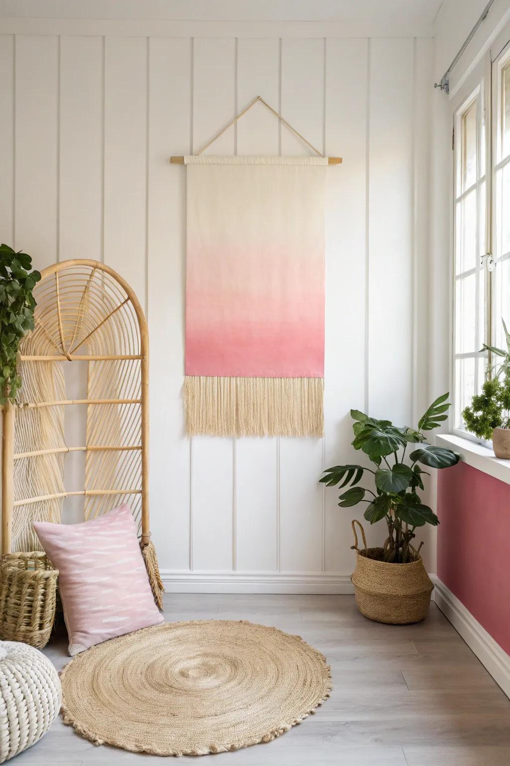 Capture the serenity of a sunset in your home with a stunning ombre gradient wall.