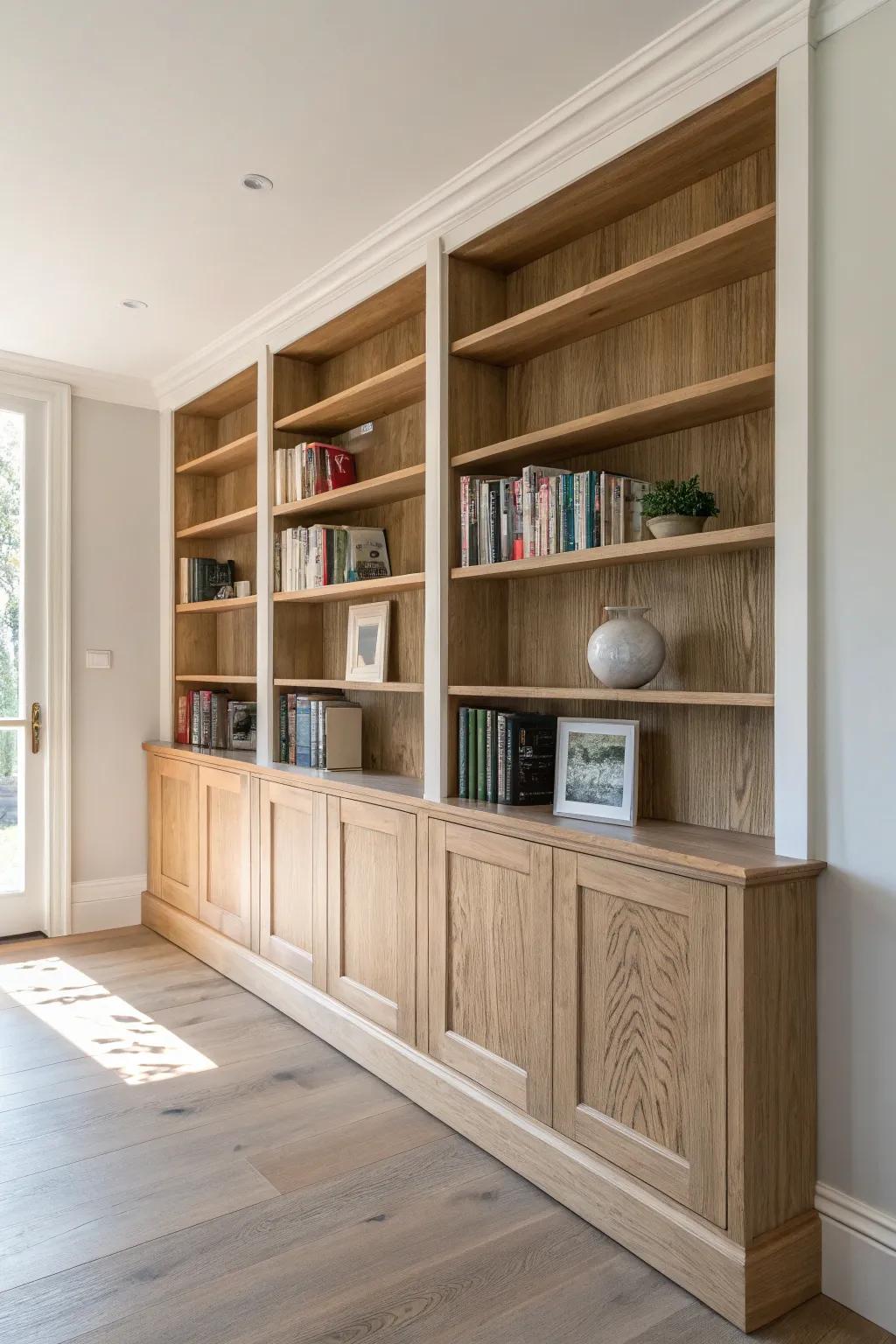 Baseboard wrap makes your library look truly built-in—clean, grounded, and intentional.