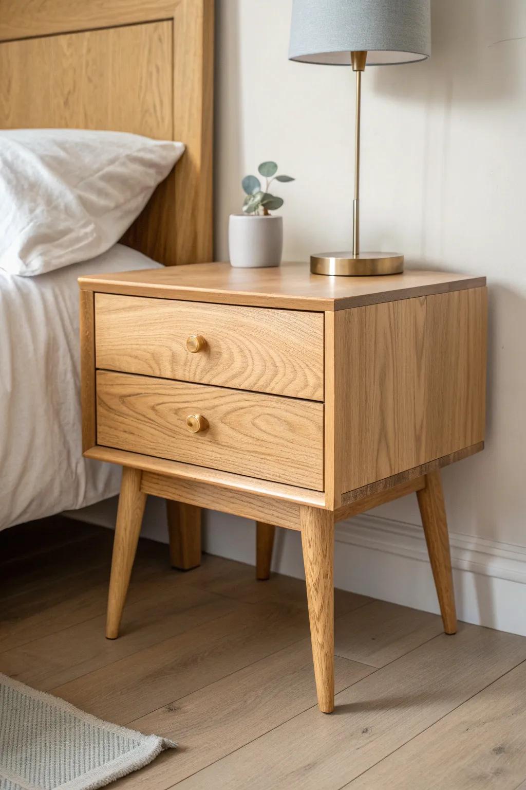 Thrifted to timeless: tapered legs instantly give any piece that mid-century glow.