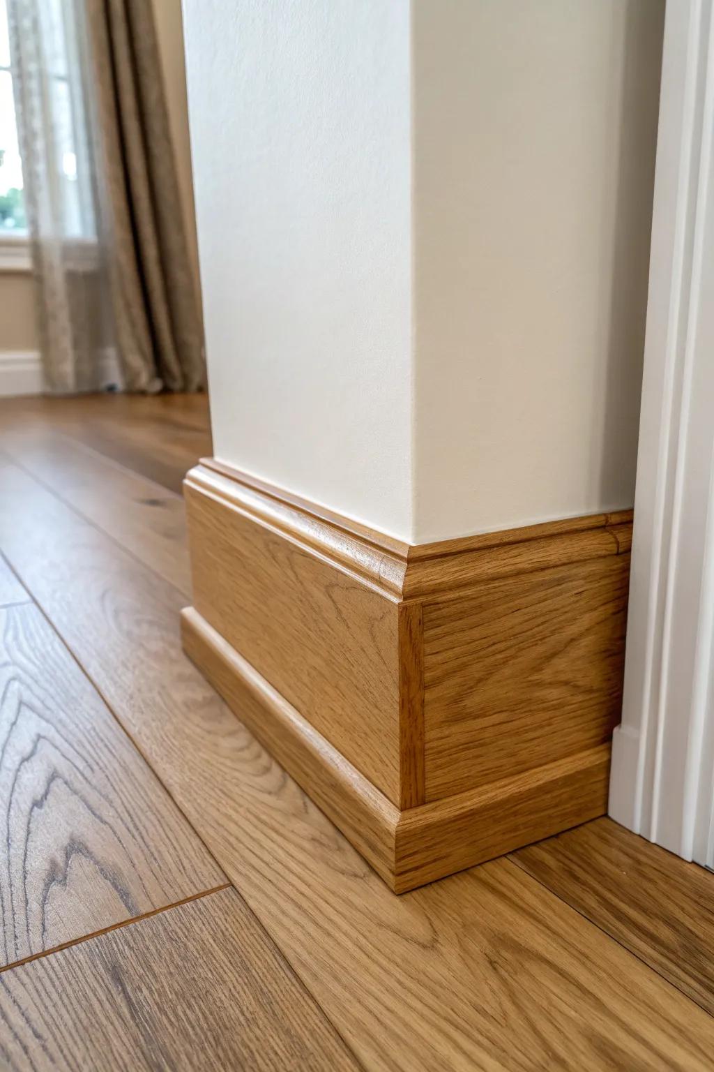 Taller baseboards hide wavy wall edges and instantly give mobile homes a custom, finished look.