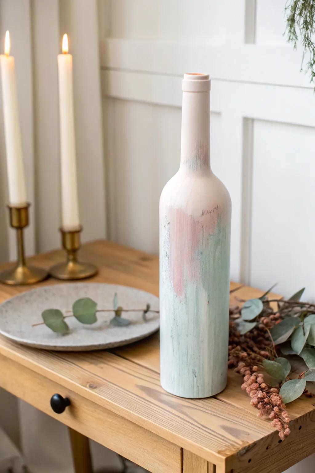 Transform your space with simple elegance: Recycled wine bottle candle holders.