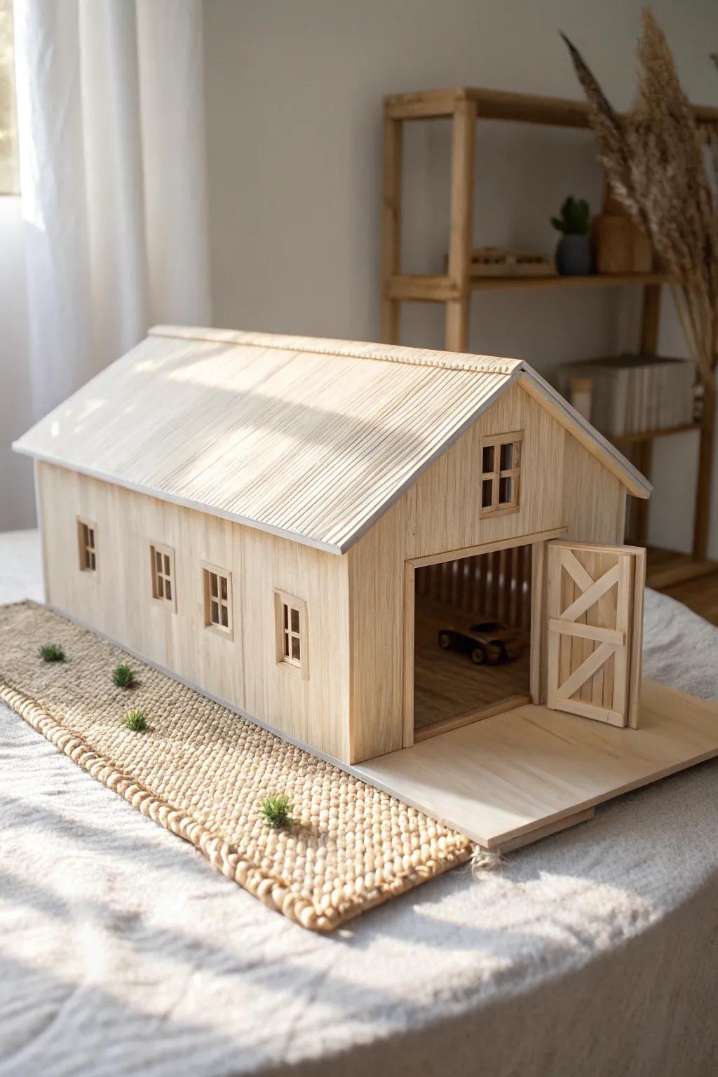 Big shop bay, cozy home wing—minimalist shouse design that keeps every project spacious.