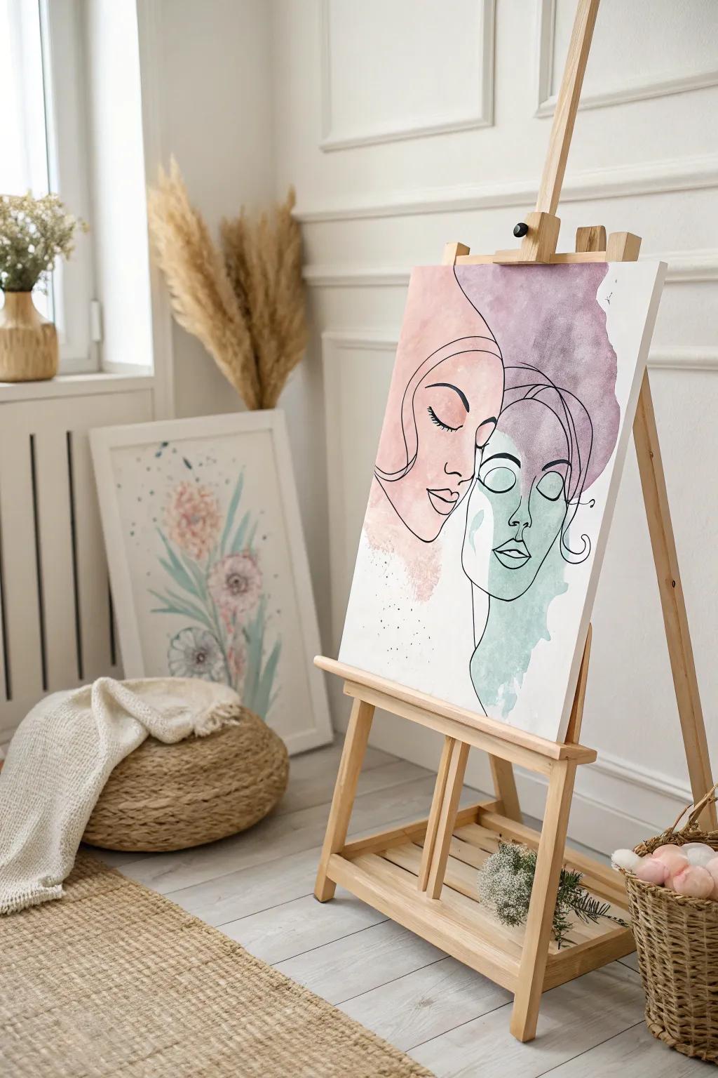 Discover the beauty in randomness with abstract watercolor faces—a perfect blend of minimalism and boho charm.