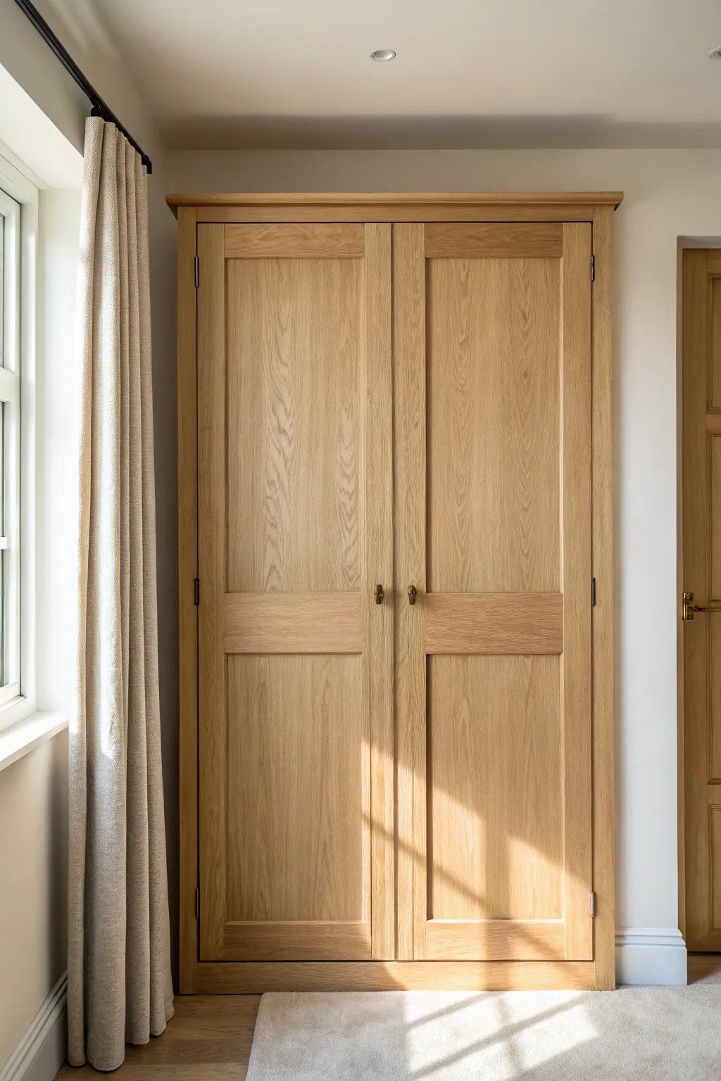 Skinny Shaker trim turns plain wardrobe doors into a custom, crisp Scandinavian upgrade.