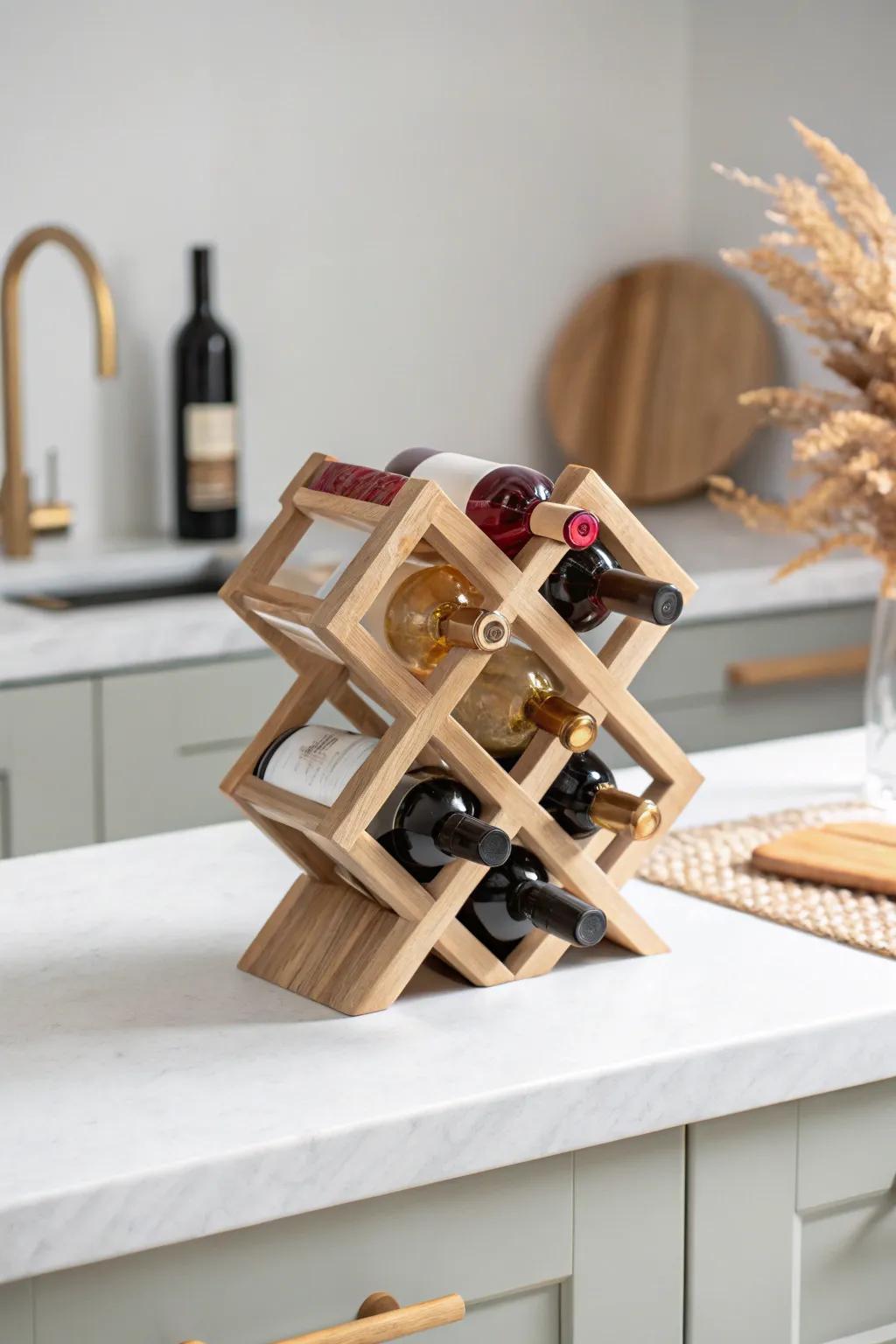 A puzzle-fit crisscross countertop rack—simple build, beautiful joinery, ready for tonight’s pour.