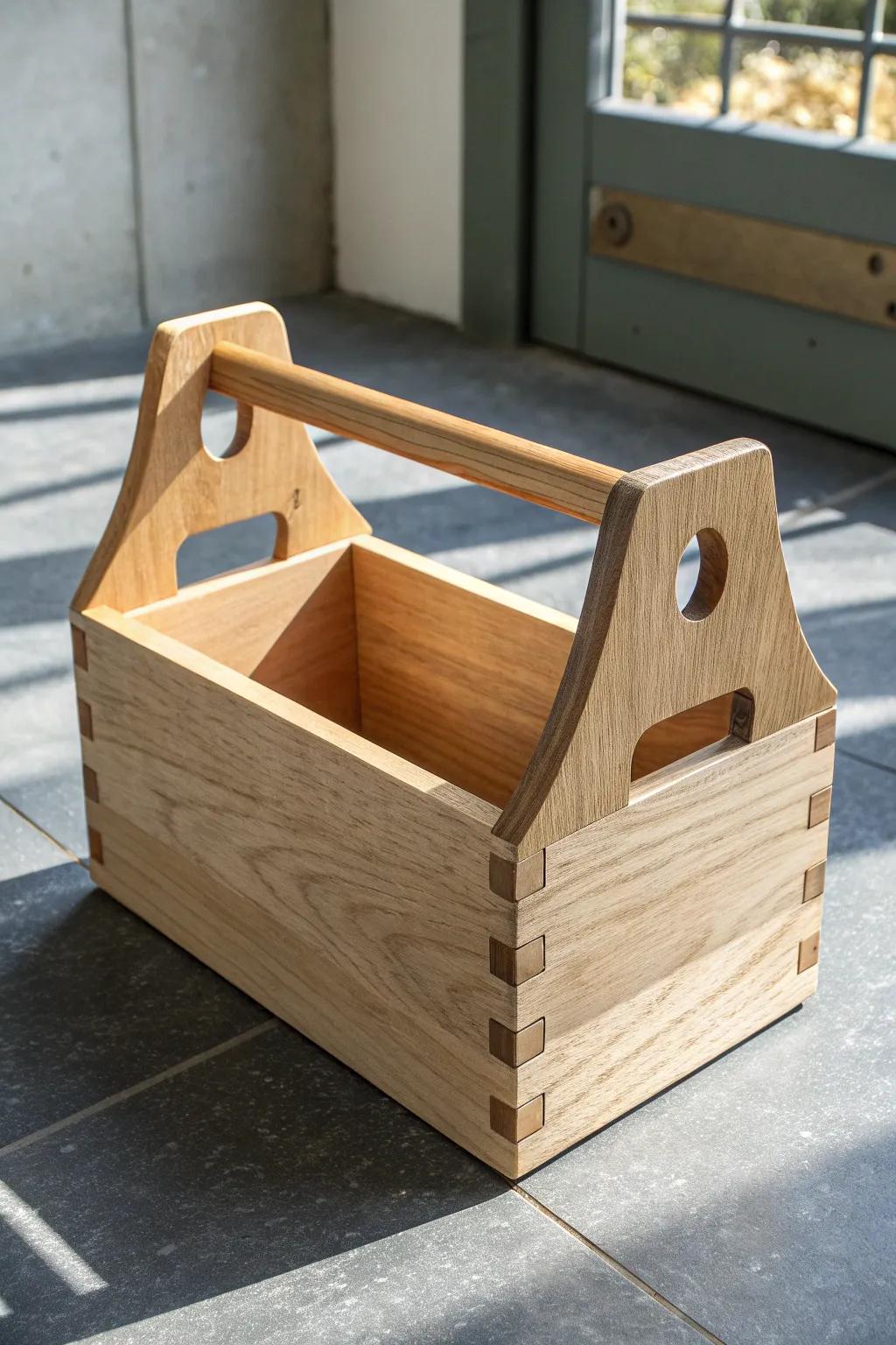 Grab-and-go open oak crate—see everything at a glance in clean Scandinavian style.