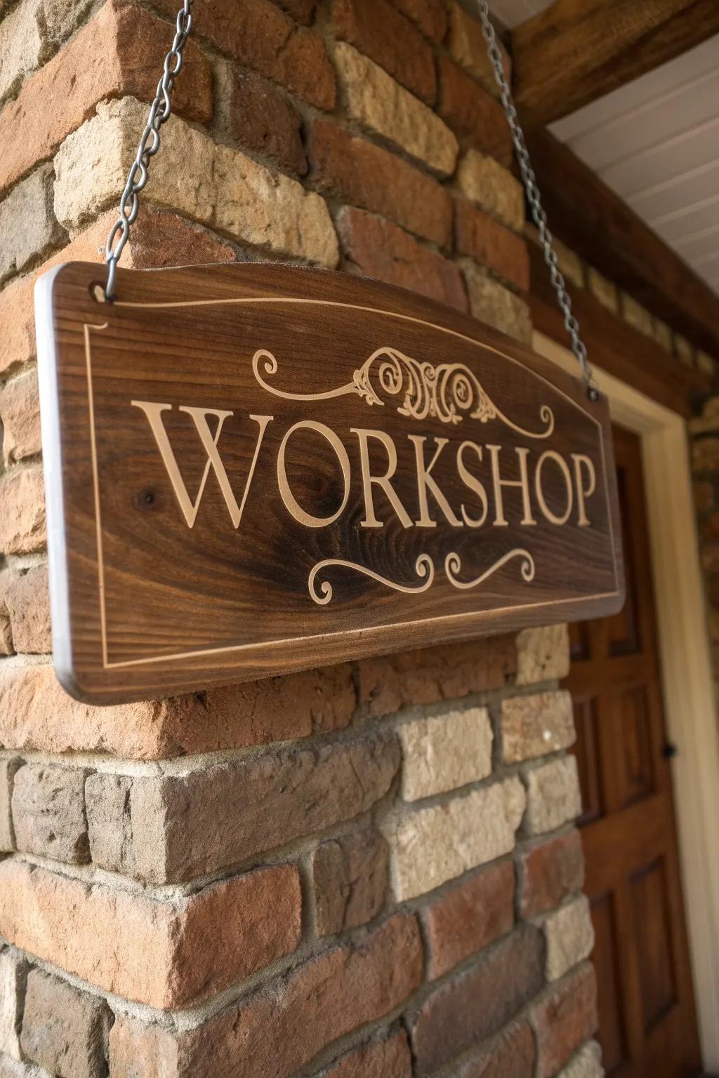 Add a personal touch to your workspace with a custom workshop sign that speaks to your craftsmanship.
