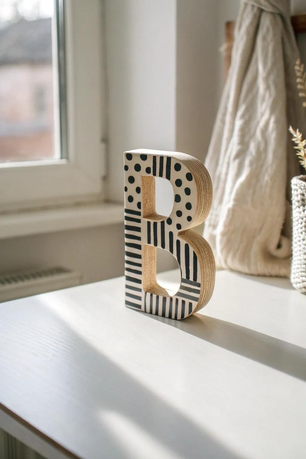 Elevate your space with a bold and beautiful 'B' that speaks to your creative soul.