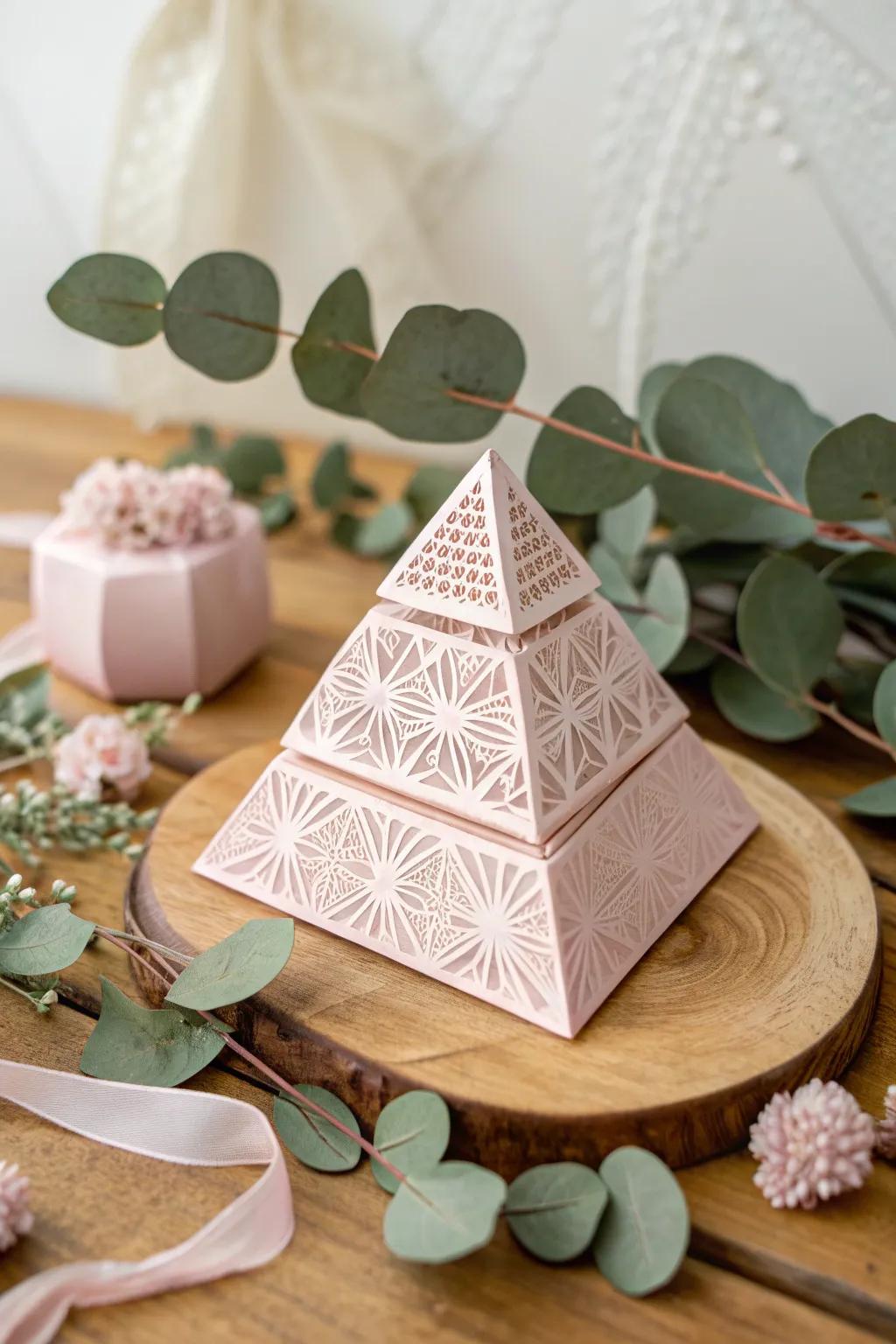 Elevate your table with this DIY pyramid centerpiece, where origami meets minimalist elegance.