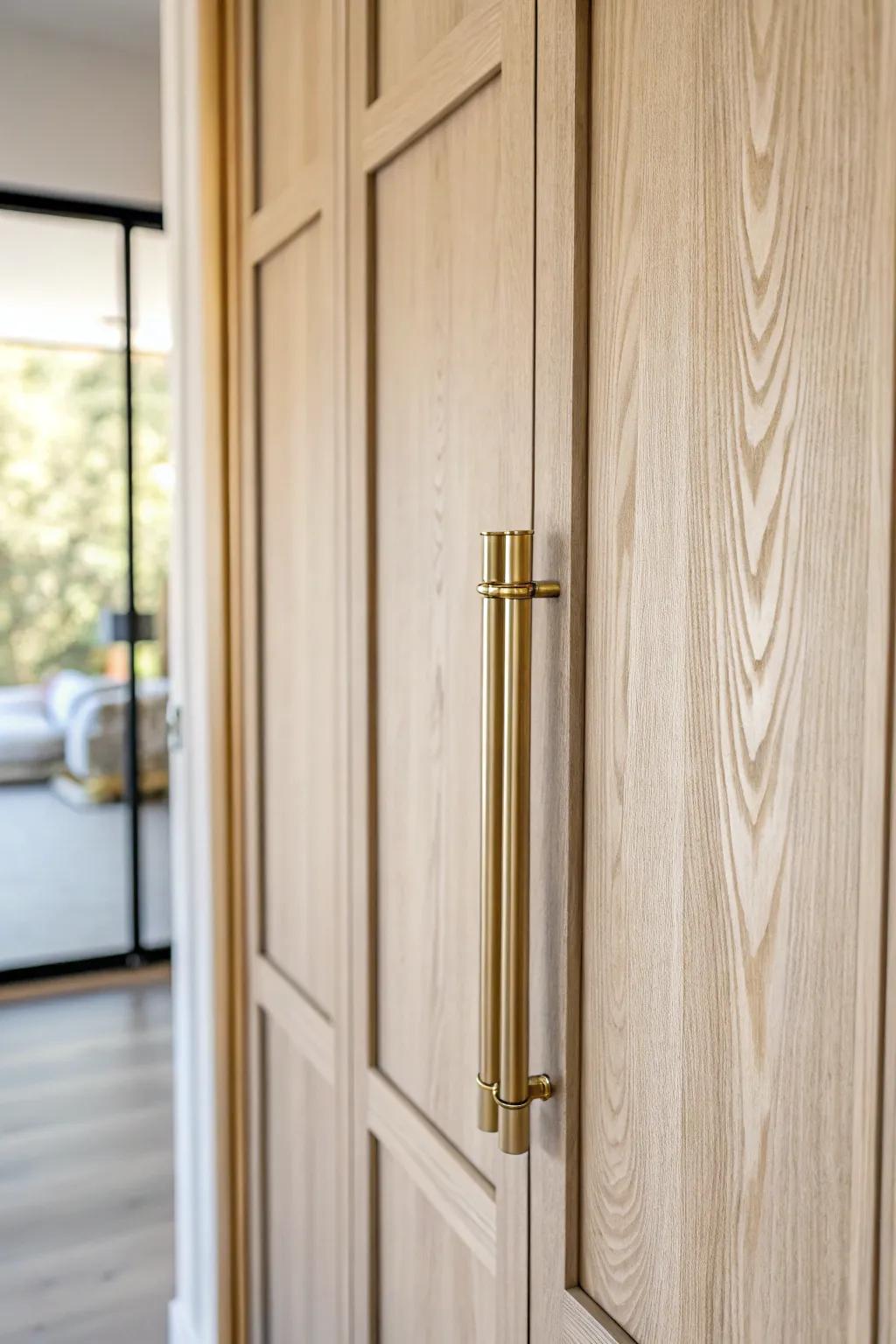 Swap tiny knobs for an oversized pull to make your accordion door look custom and luxe.