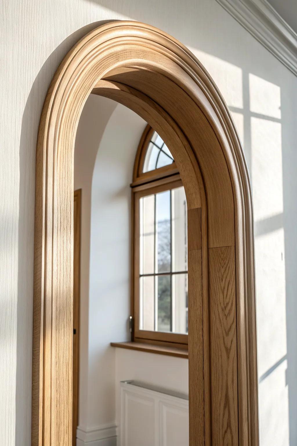 Slim backband molding adds a crisp shadow line and hides imperfections—minimal, warm, refined.