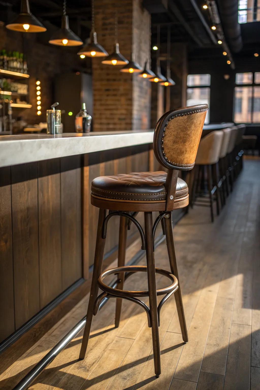 Elevate your bar space with a perfect blend of vintage charm and modern elegance.