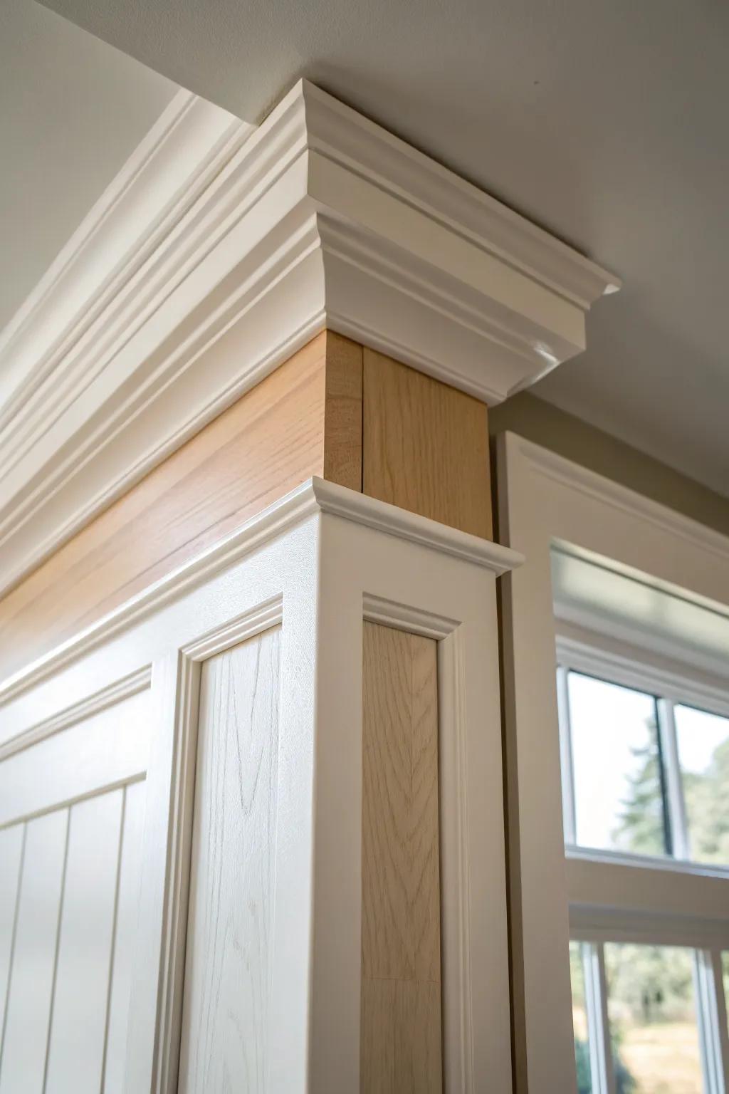 Chunky square crown from baseboard—clean lines, crisp shadow, modern craftsman charm.