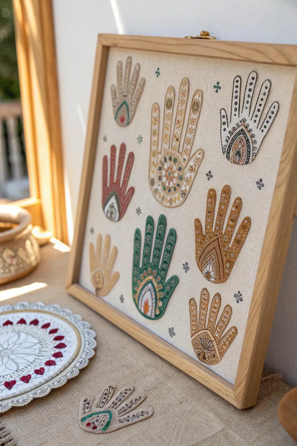 Celebrating diversity and creativity: A tapestry of handprints, each telling its own story.