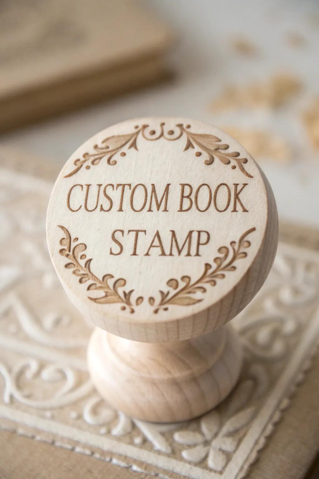 Add a touch of elegance to your books with custom stamps featuring beautiful borders.