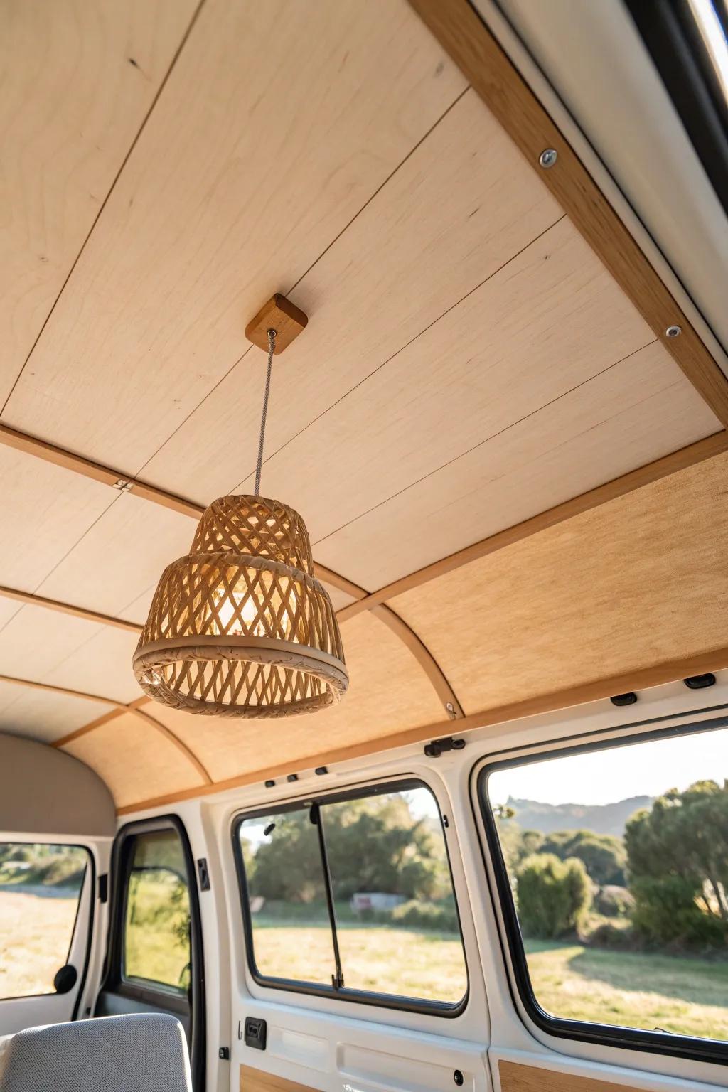 Seamless thin plywood ceiling—fast to install, beautifully curved, and finished with slim battens.