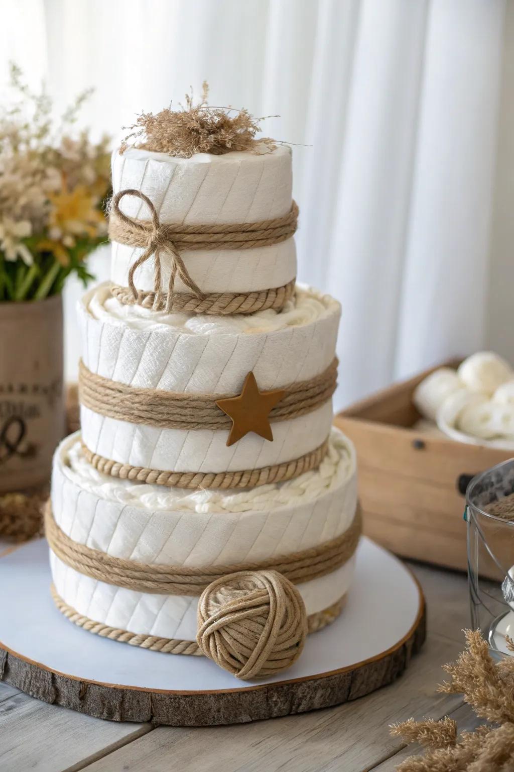 Rustic charm meets baby bliss with this cowboy diaper cake!