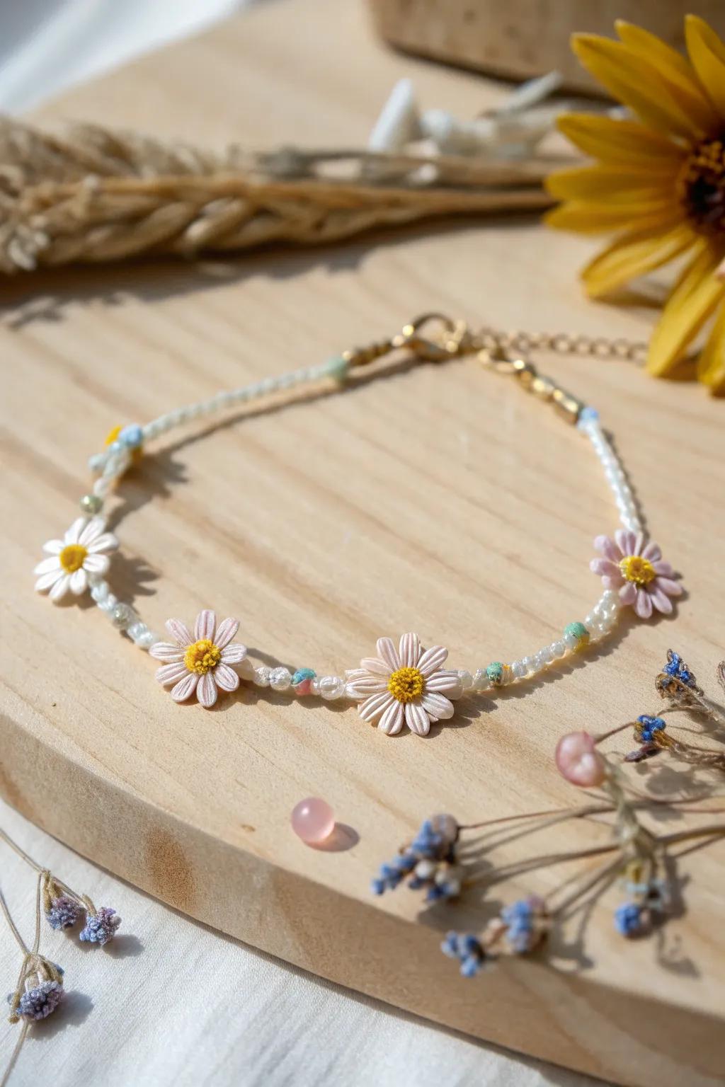 Step into whimsy with a daisy-chain anklet that captures the essence of nature's beauty.