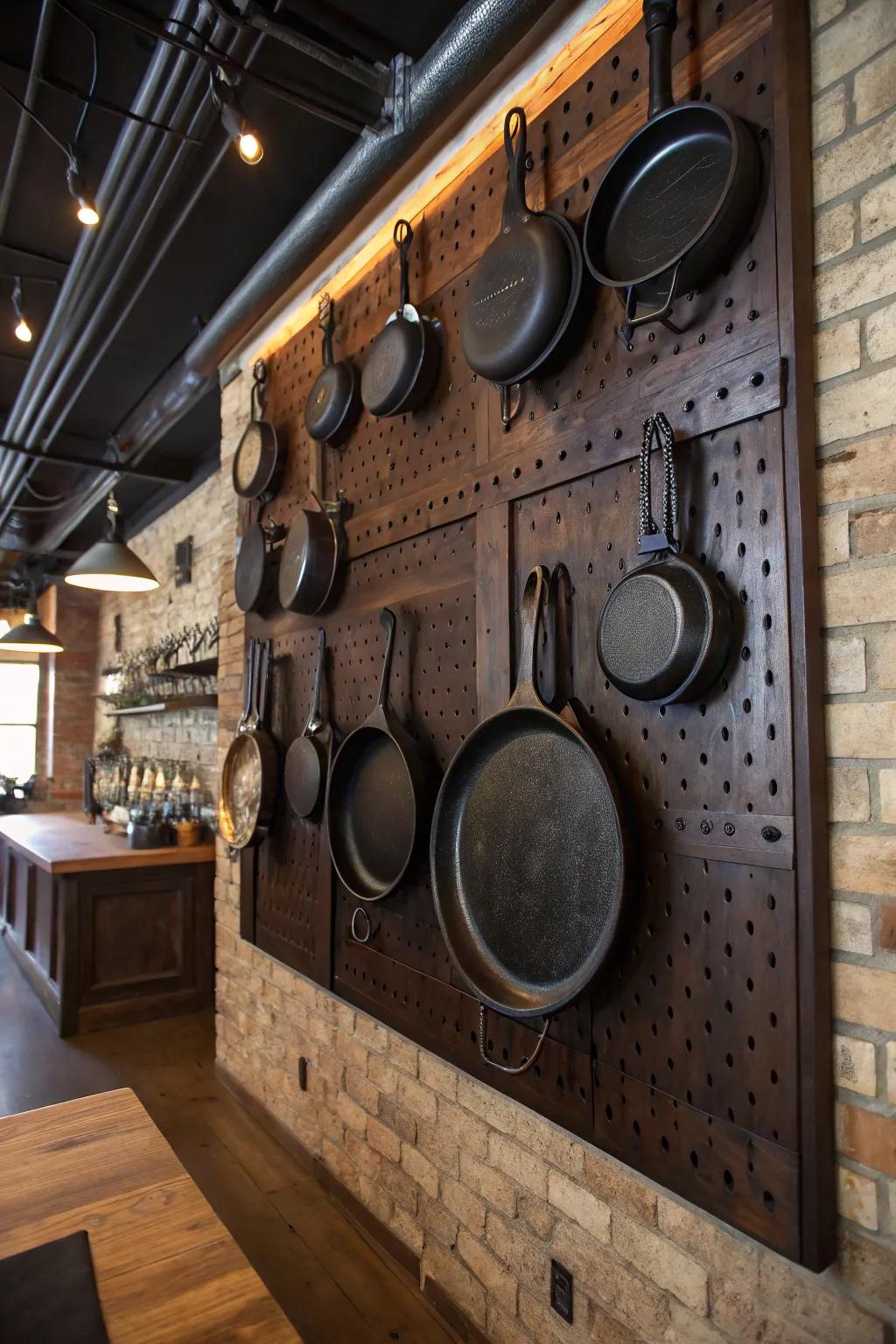 Elevate your kitchen storage with pegboard magic – where functionality meets impeccable craftsmanship.