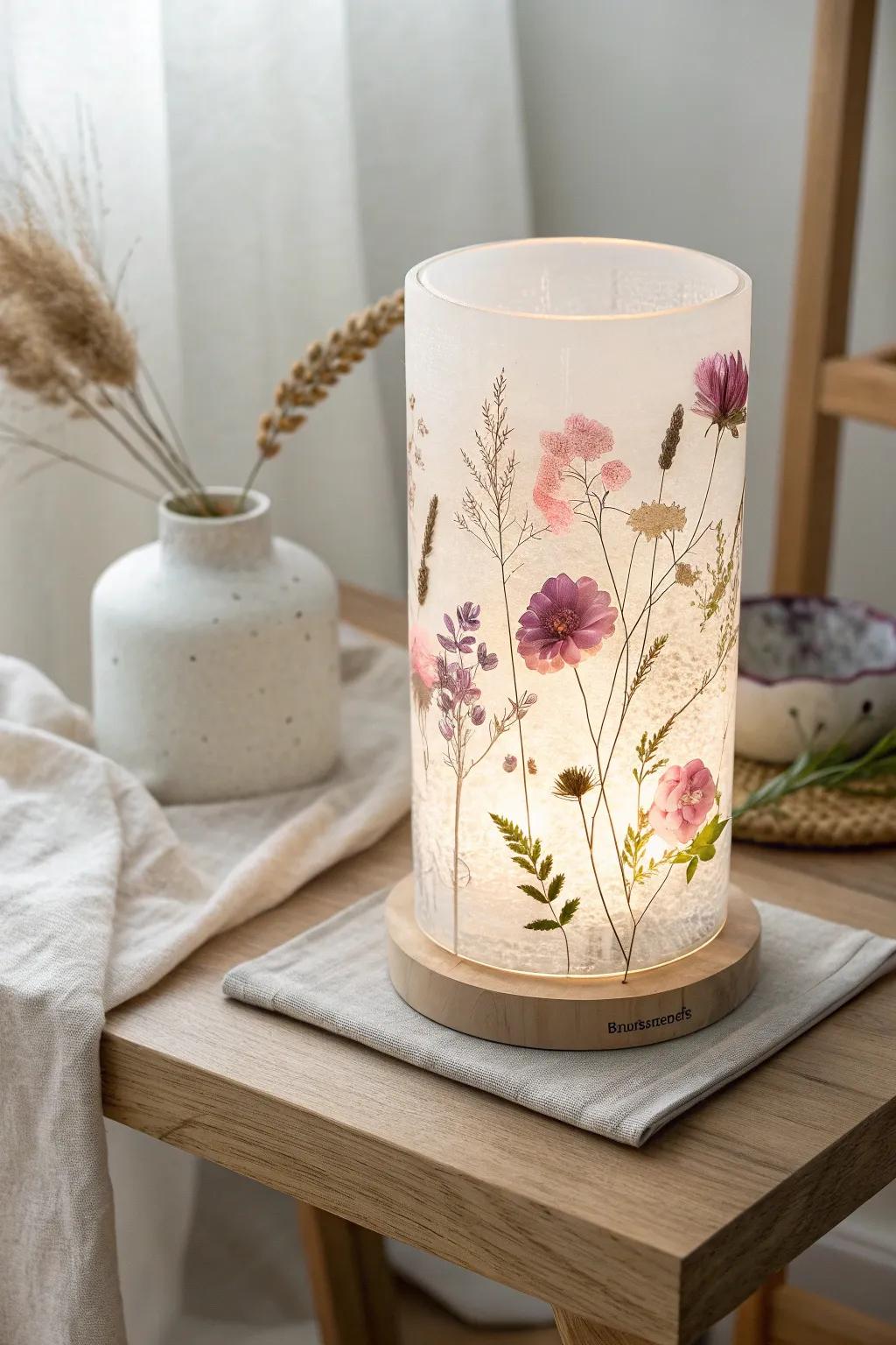 Illuminate your nights with the soft glow of pressed flower nightlights, where simplicity meets natural charm.