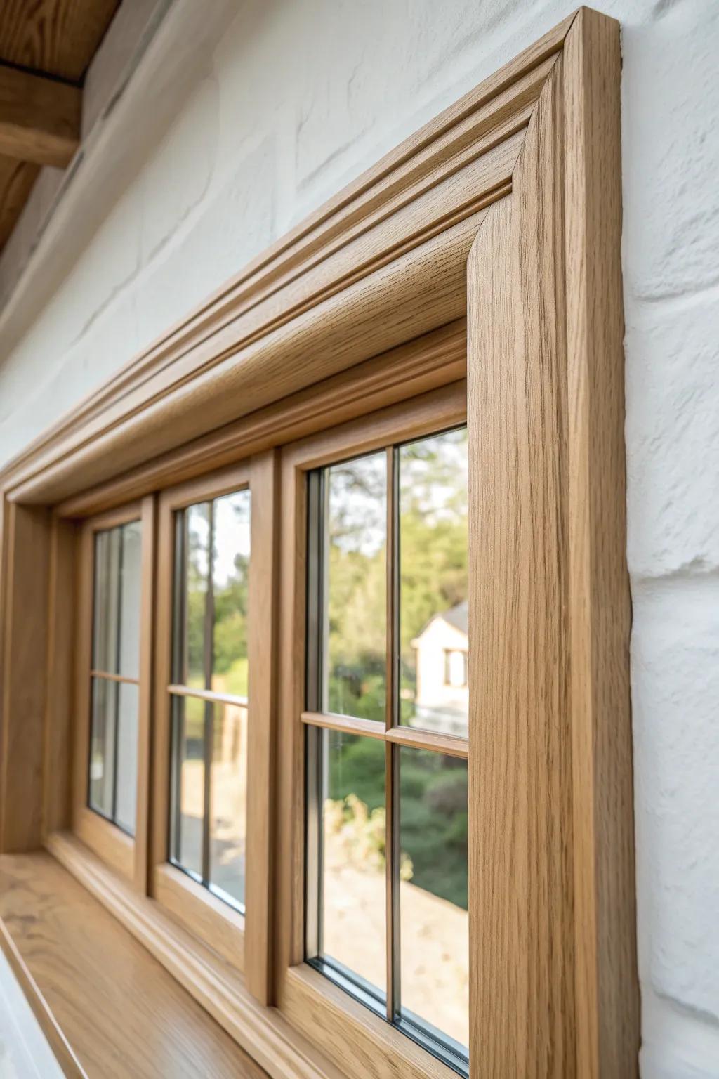 One continuous wood header unites two windows—clean, taller-looking, and beautifully balanced.